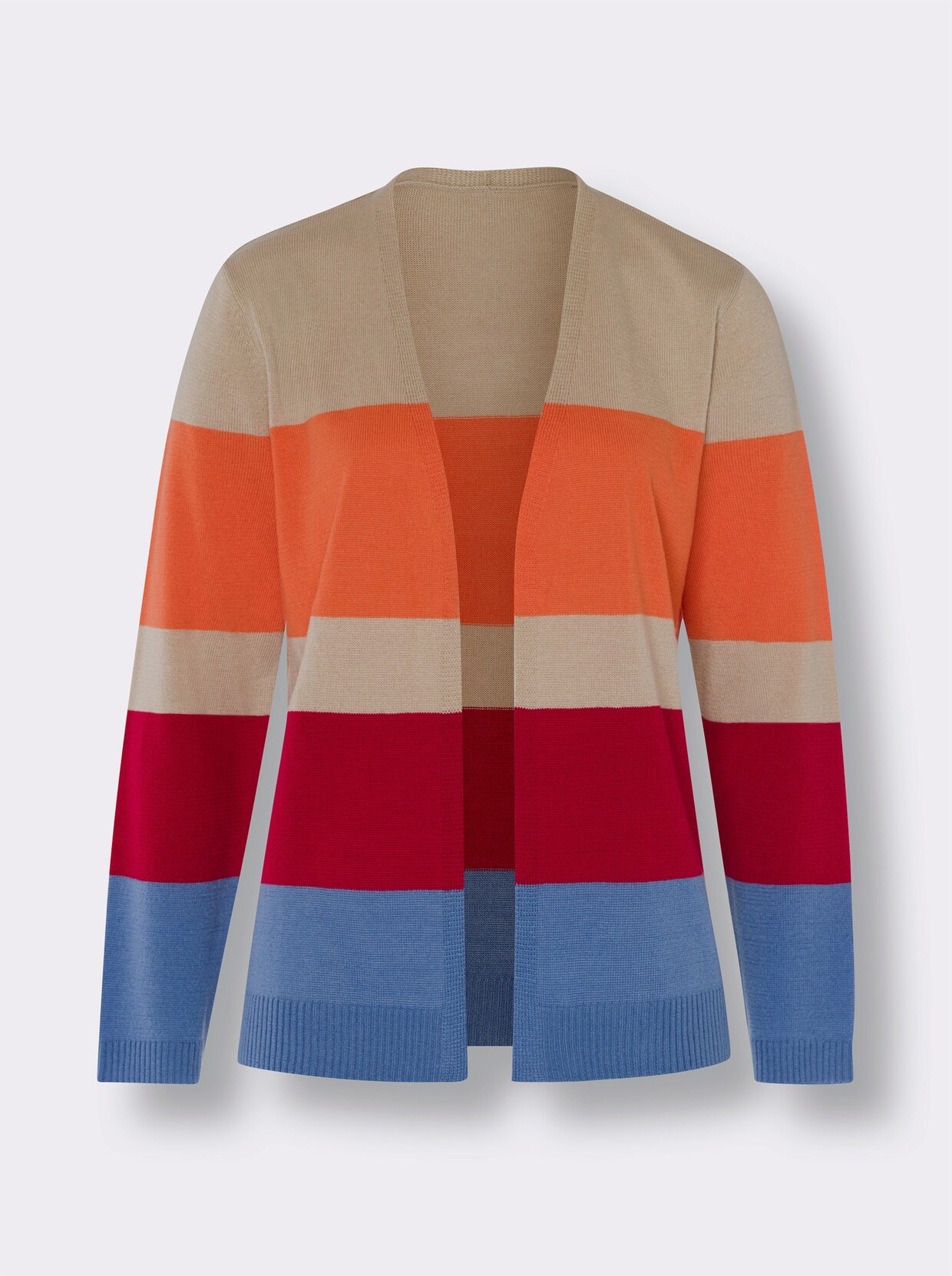 Cardigan - beige/oranje gestreept