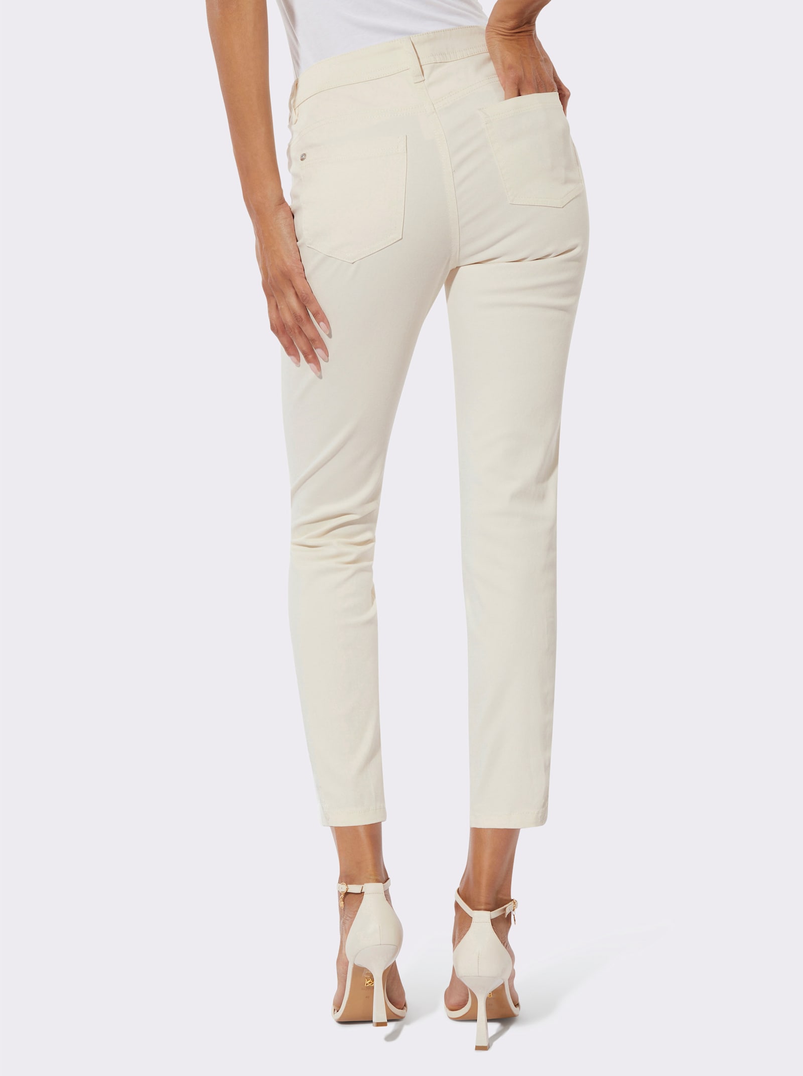 Jean 7/8 en coton extensible - couleur ivoire