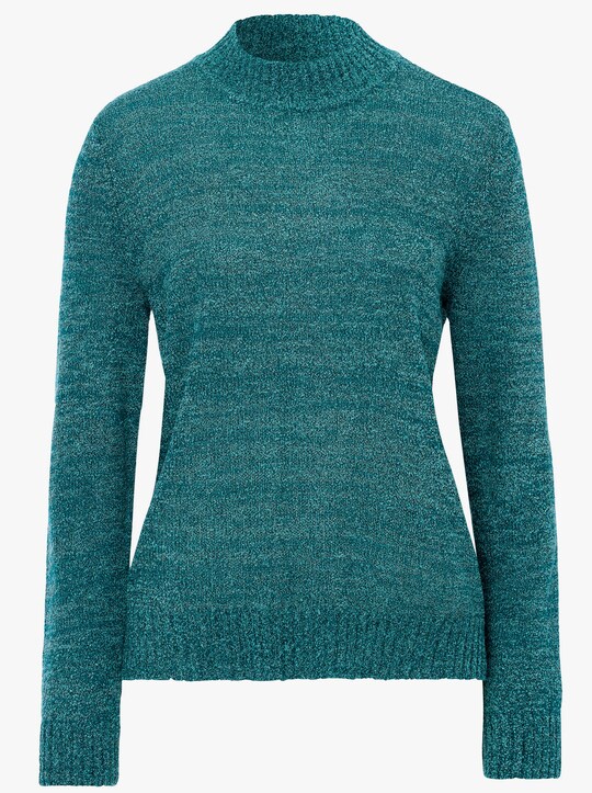 Pullover - petrol-meliert