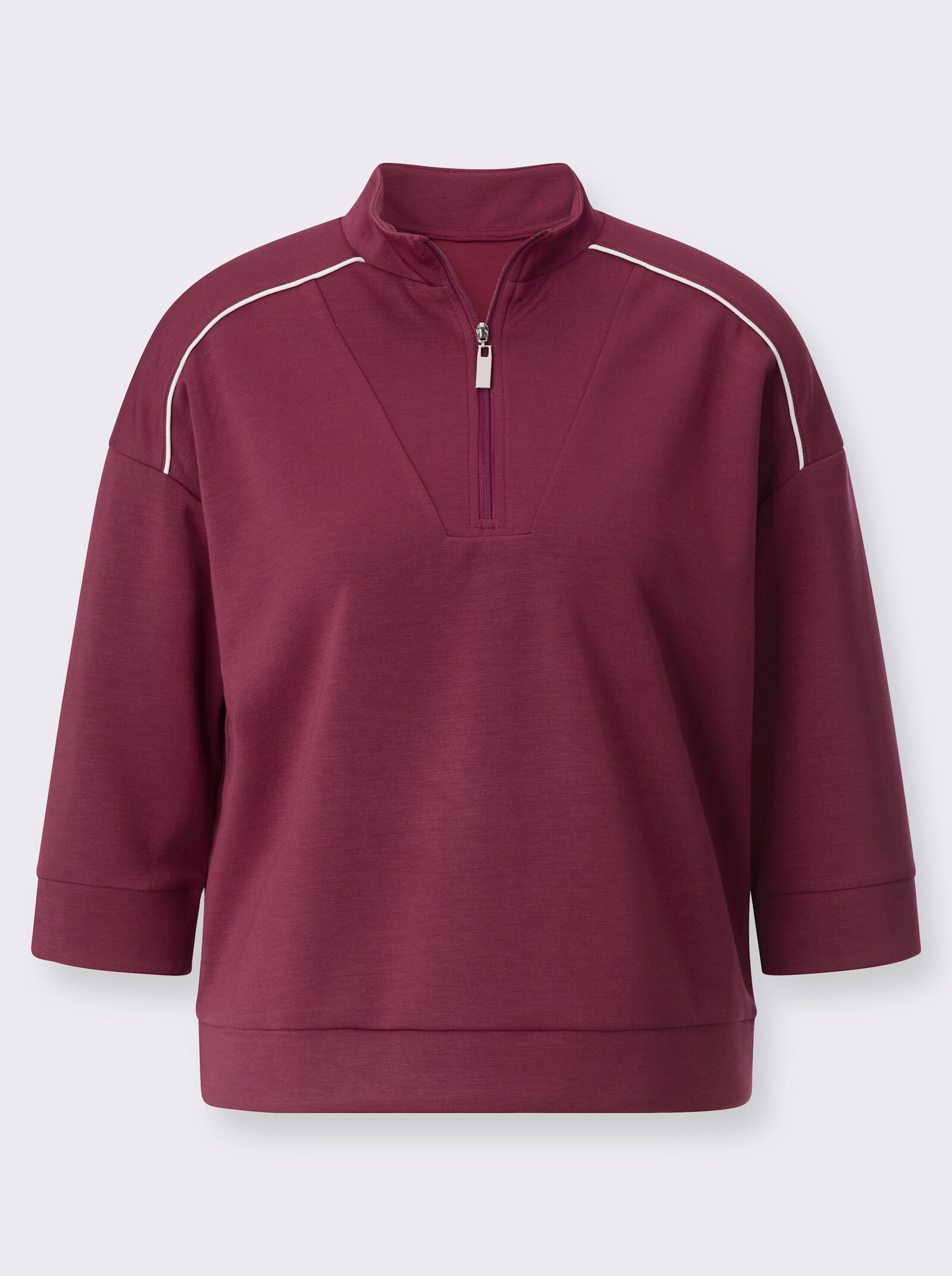 Sweatshirt mit 50% Modal - bordeaux