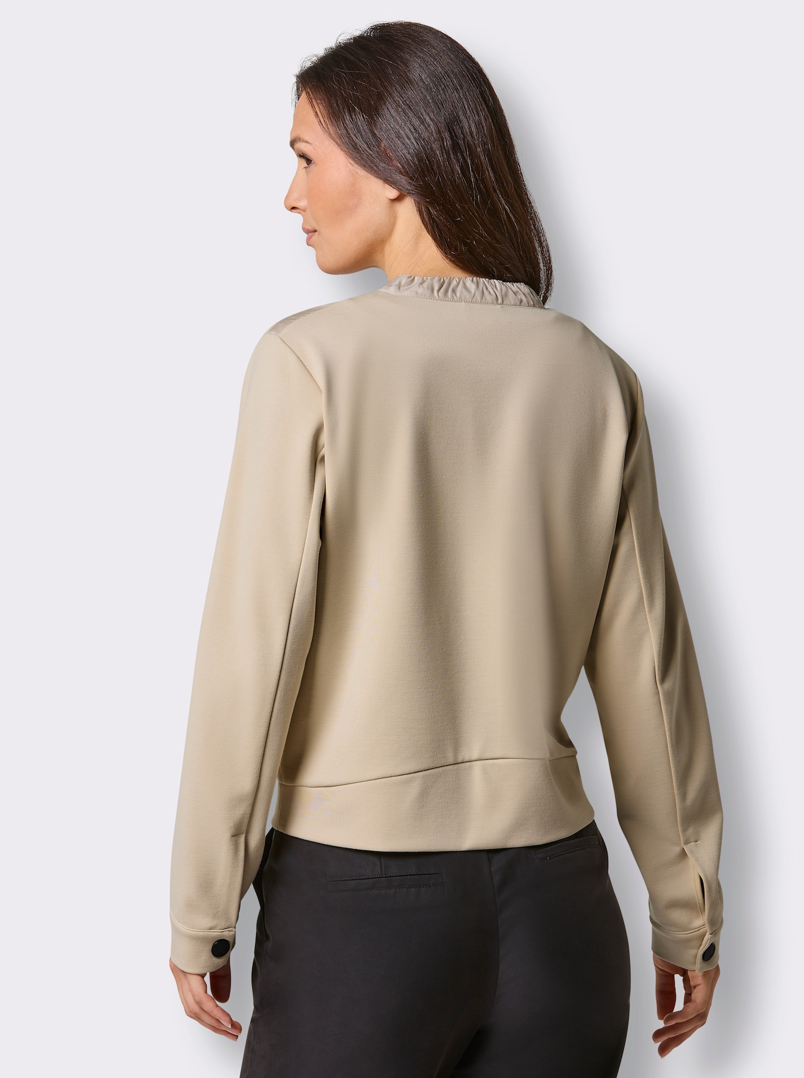 CREATION L PREMIUM Blouson-Blazer mit Glanz-Partien - sand