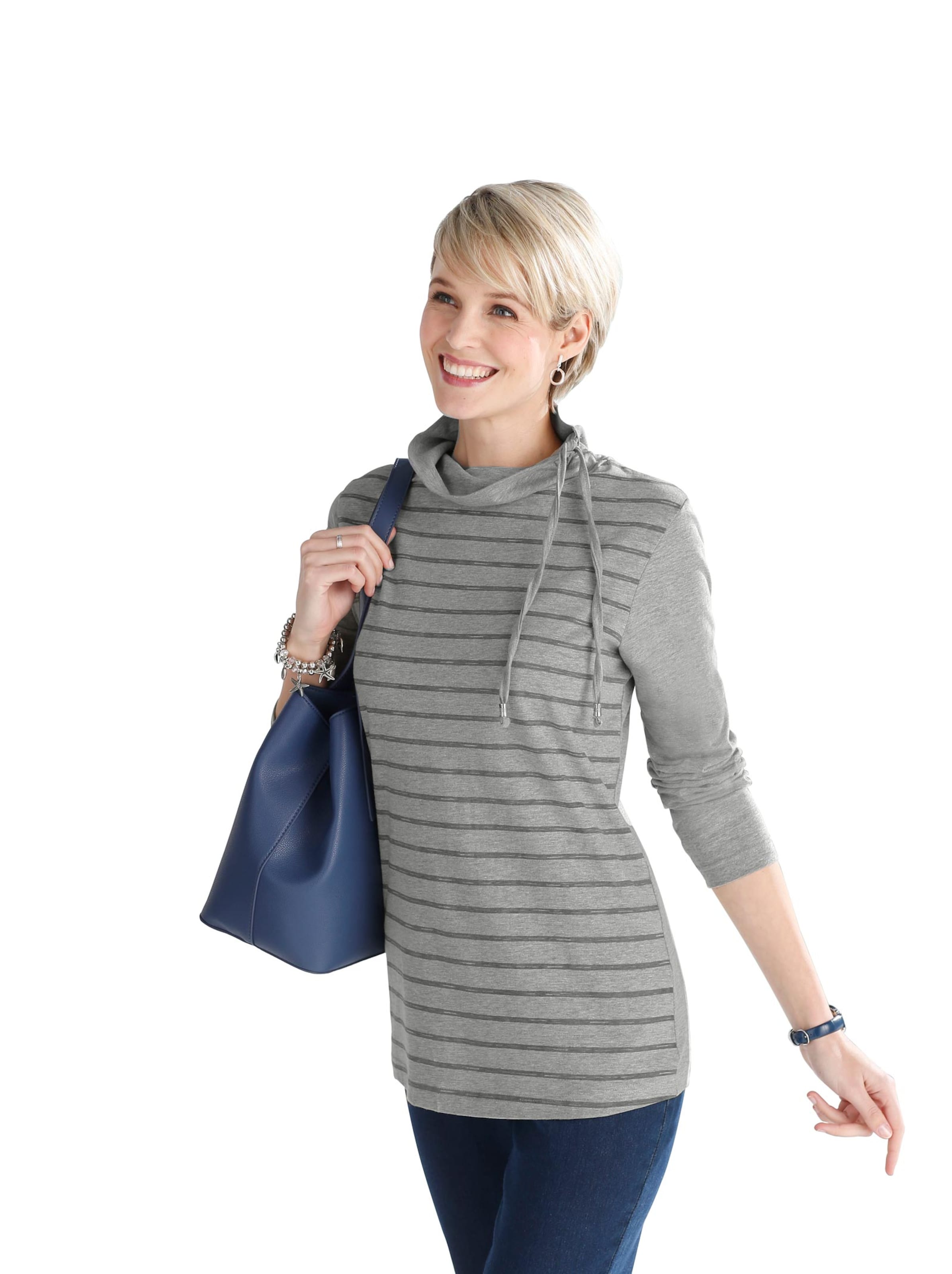 Shirt - grau-geringelt