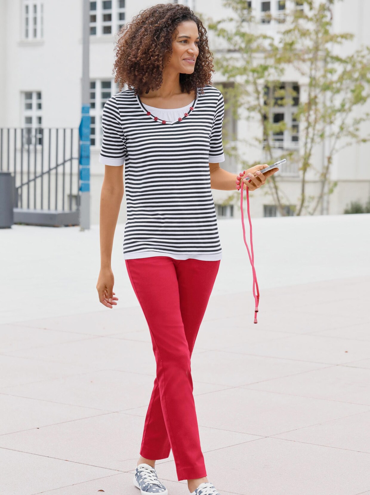 Streifenshirt - marine-weiß-gestreift