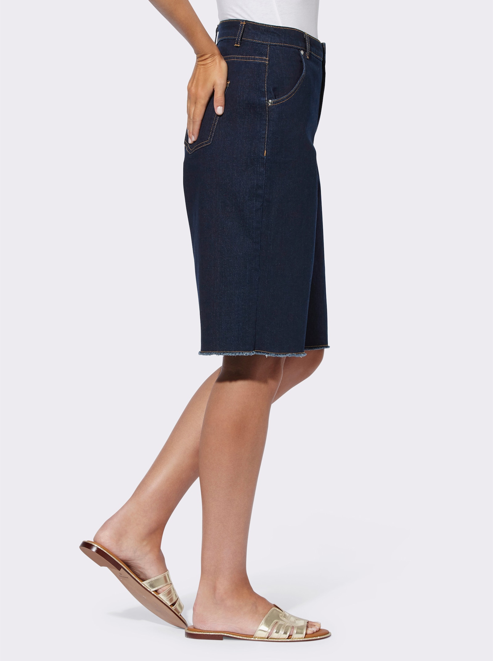 heine Jeansbermudas mit Fransen - dark blue