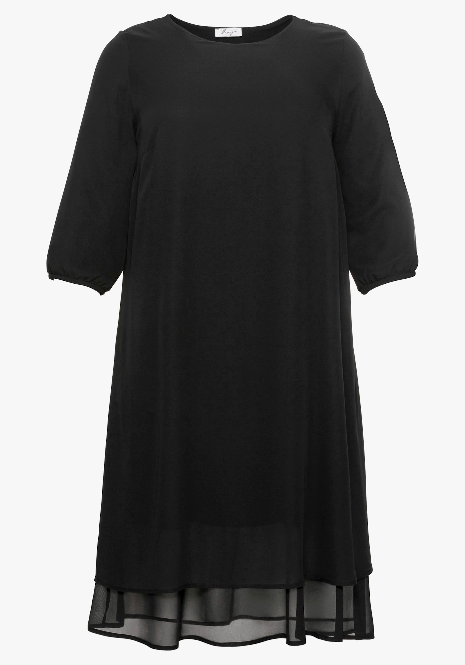 sheego Chiffonkleid im Lagenlook - schwarz