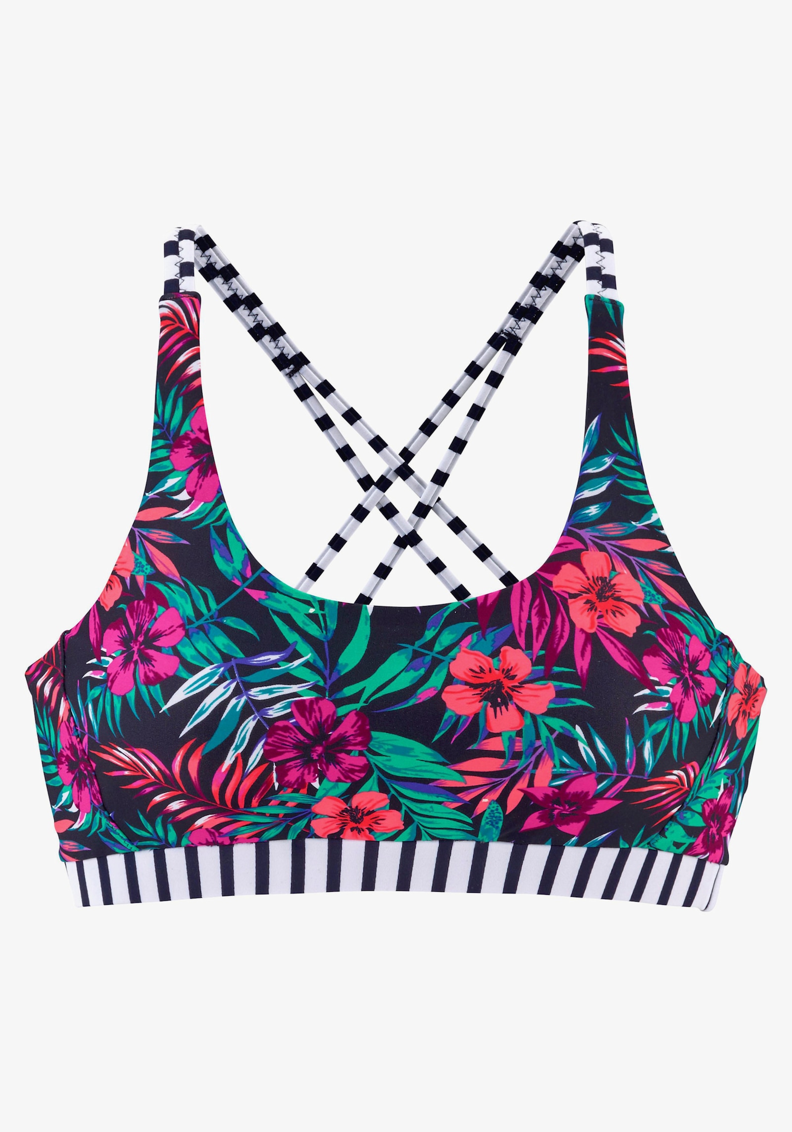 Venice Beach Bustier-Bikini-Top - marine bedruckt
