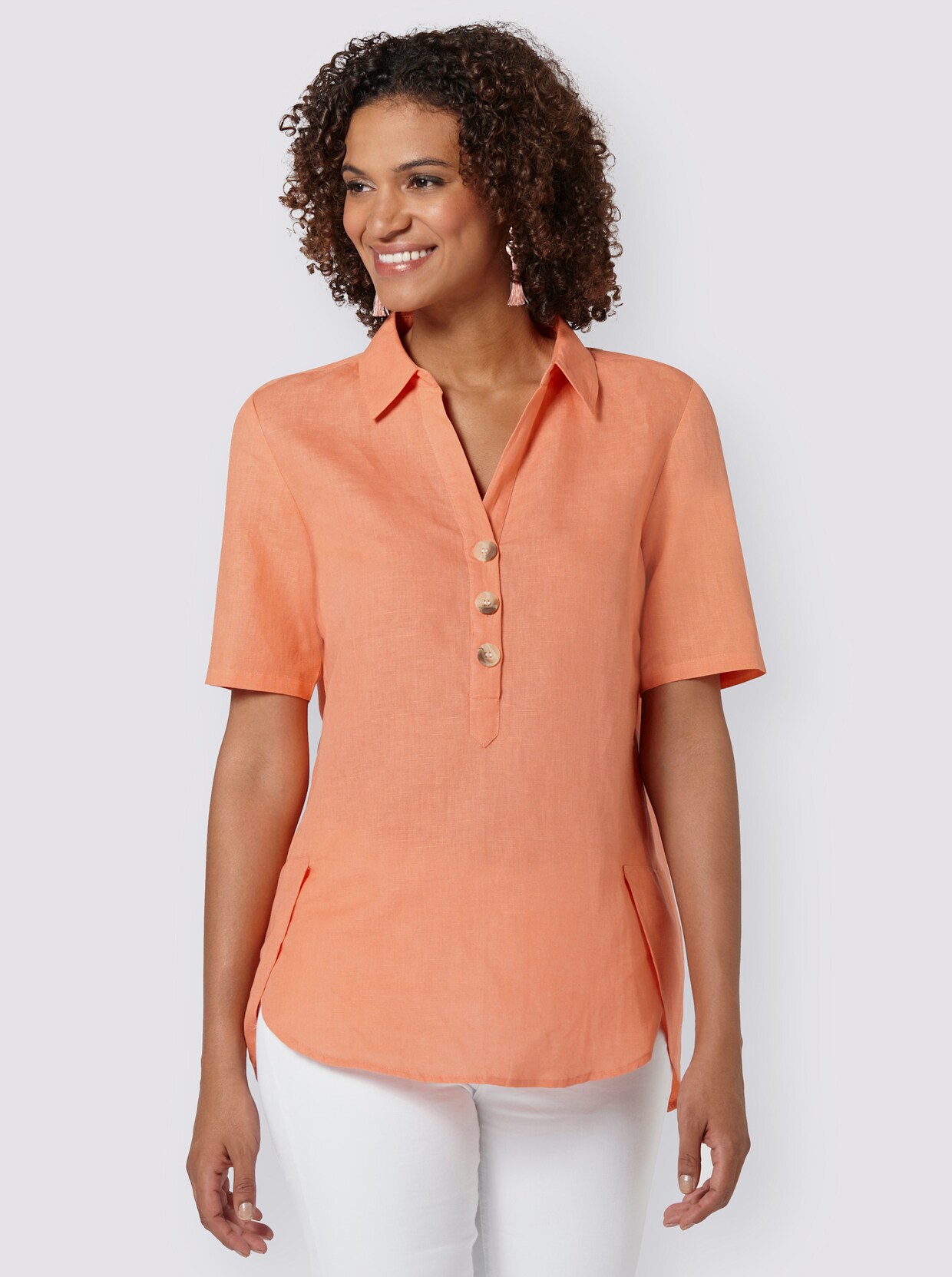 Longline blouse - terracotta
