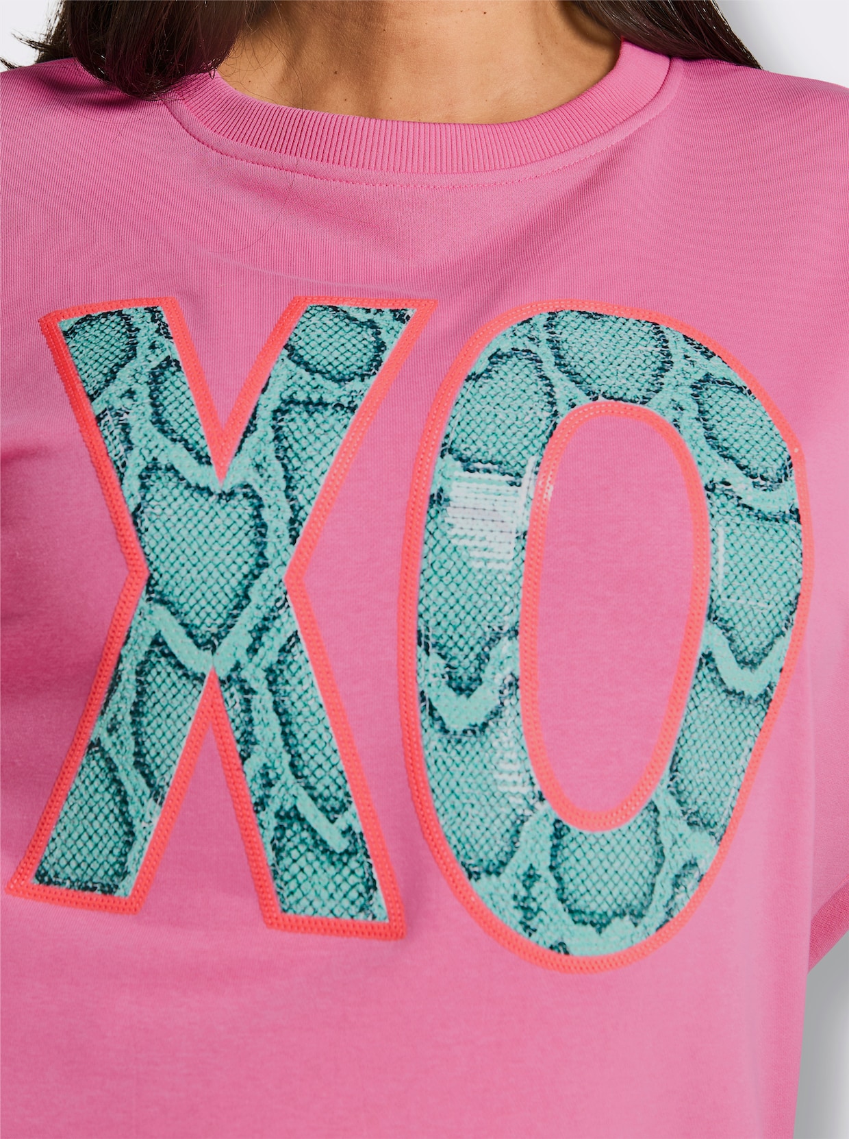 sheego loves miss goodlife Sweatshirt mit Front- und Rückenprint - altrosa-pink-bedruckt