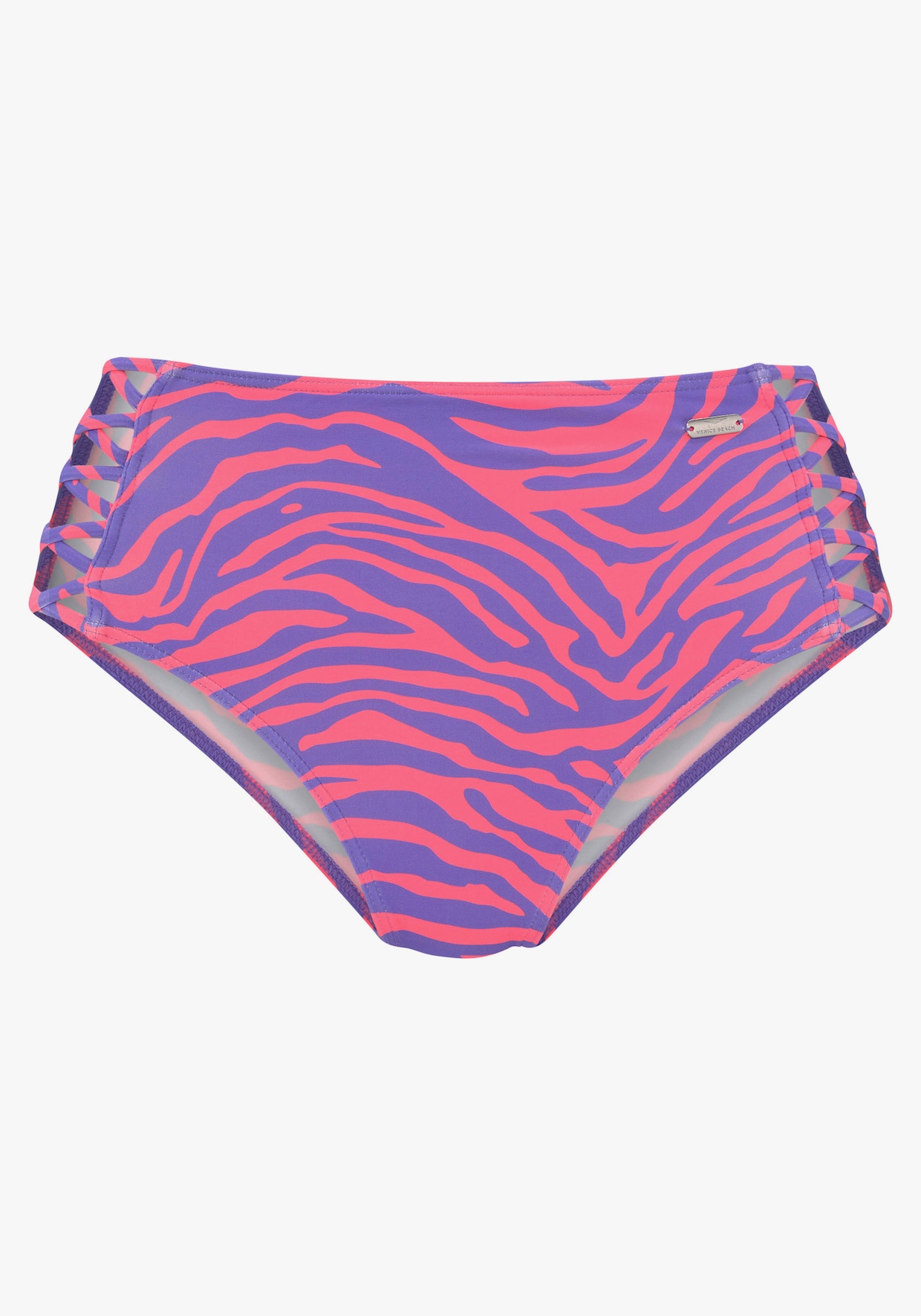 Venice Beach Highwaist-Bikini-Hose - violett-koralle