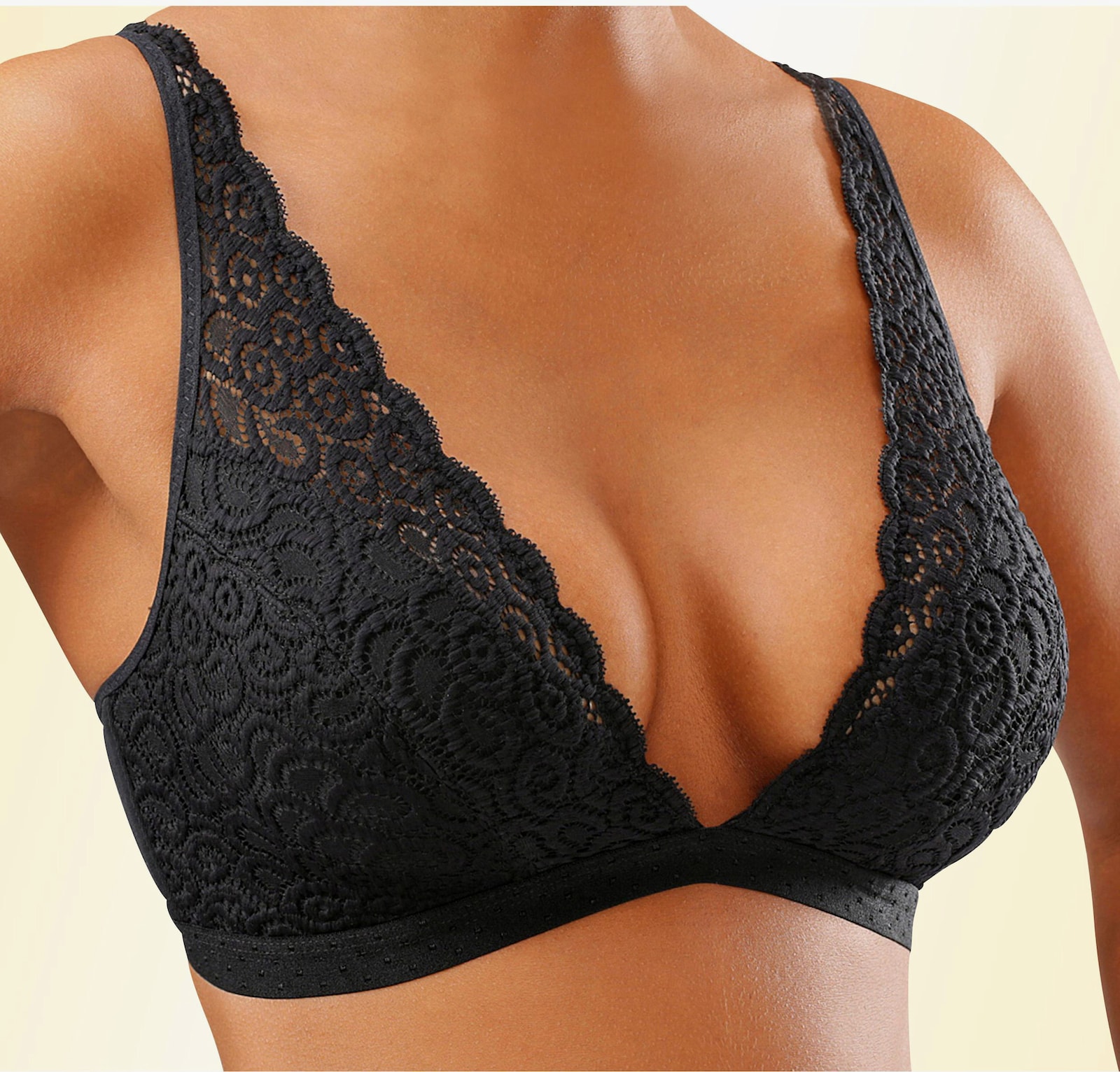 petite fleur Bralette-BH - puder+schwarz