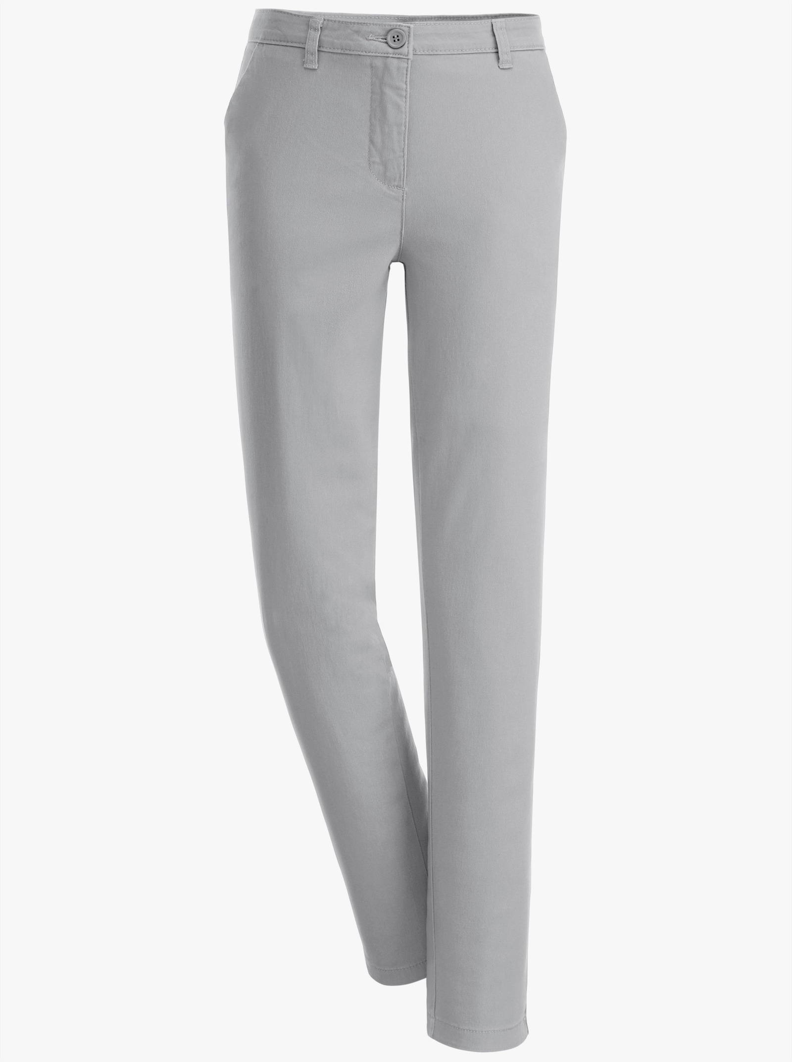 Boyfriend-Hose mit Gürtelschlaufen - grau