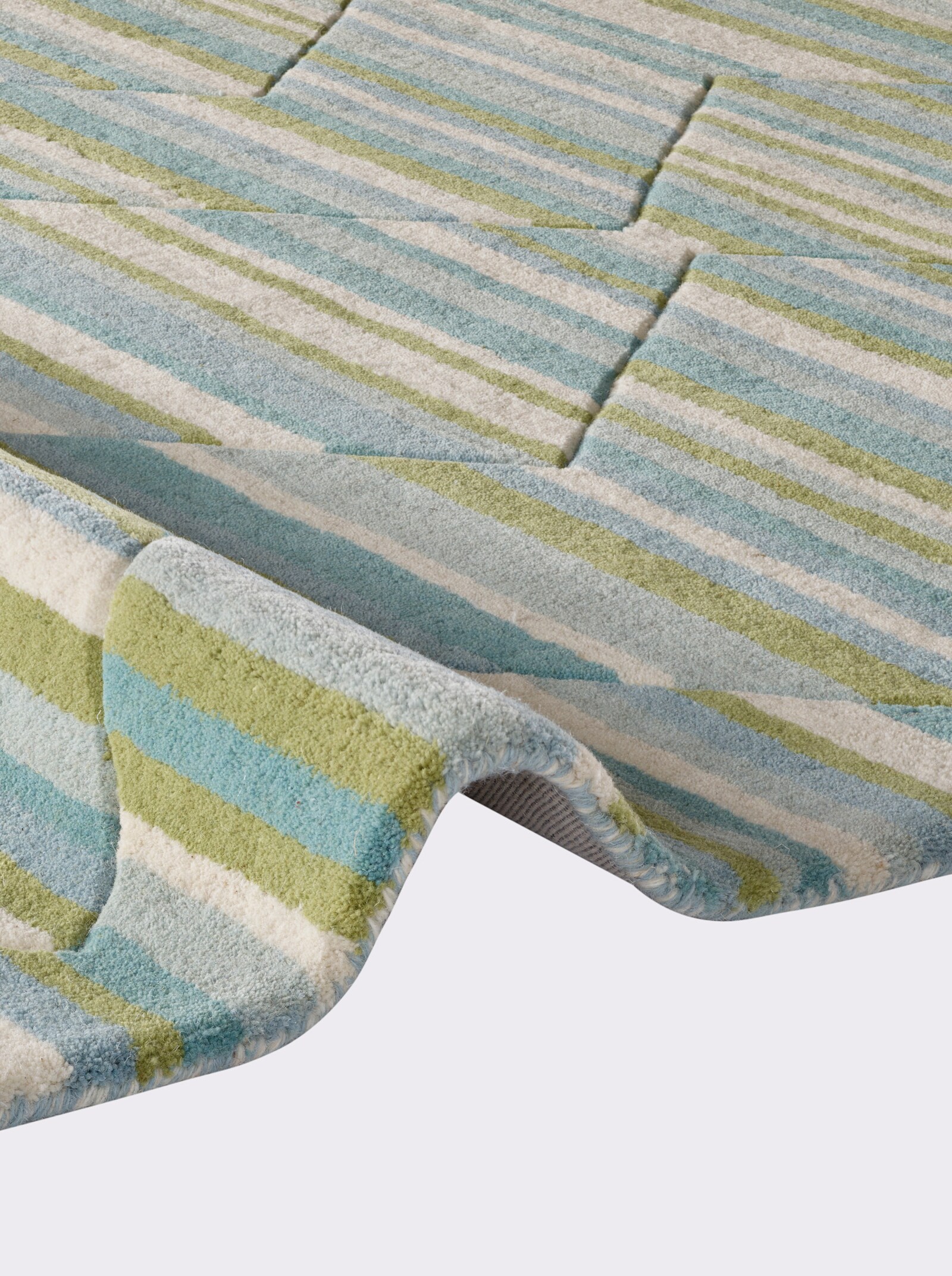 Impressionen Teppich - blau-ecru-grün