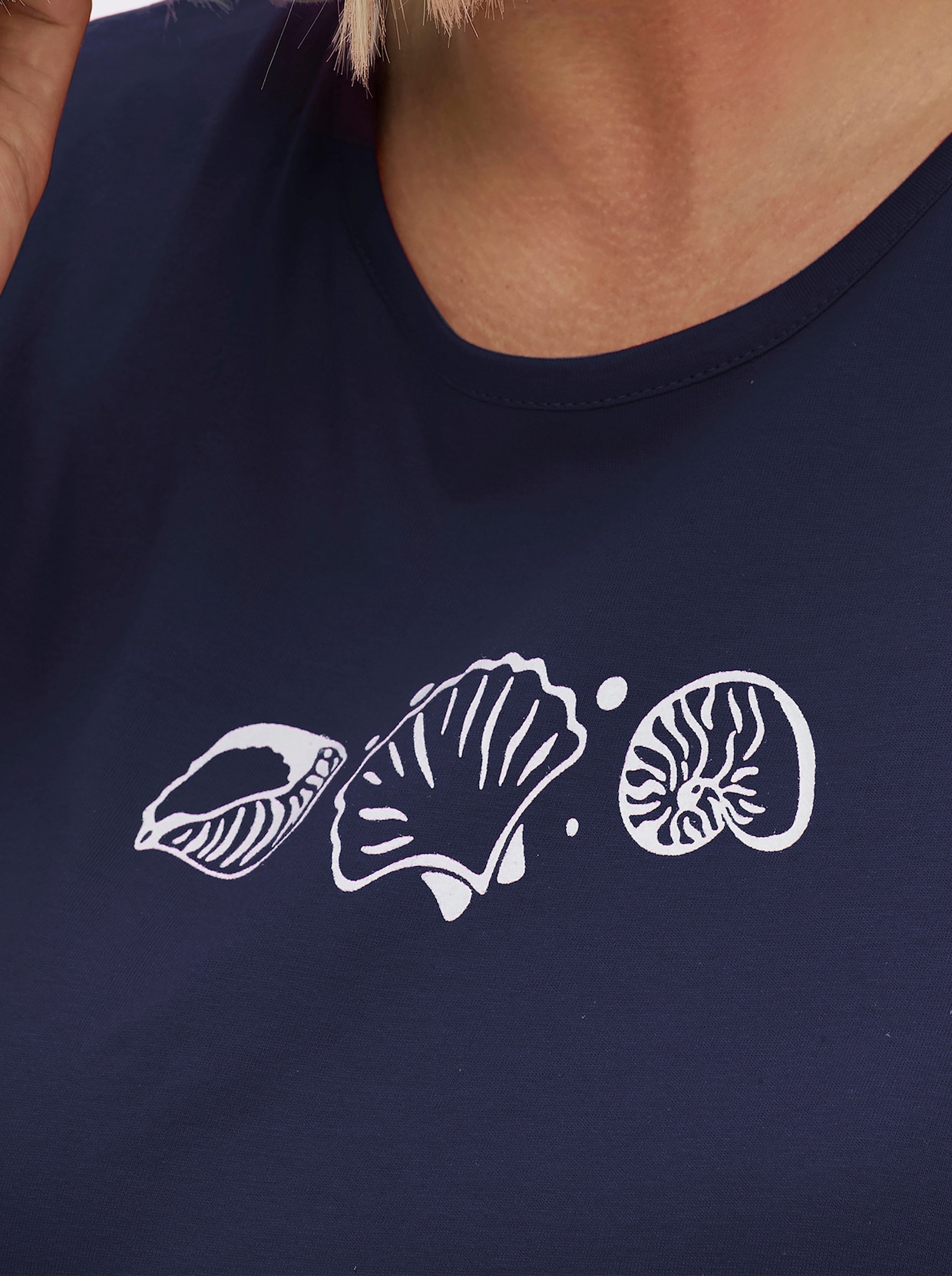 Shirttop mit Seitenschlitzen - marine