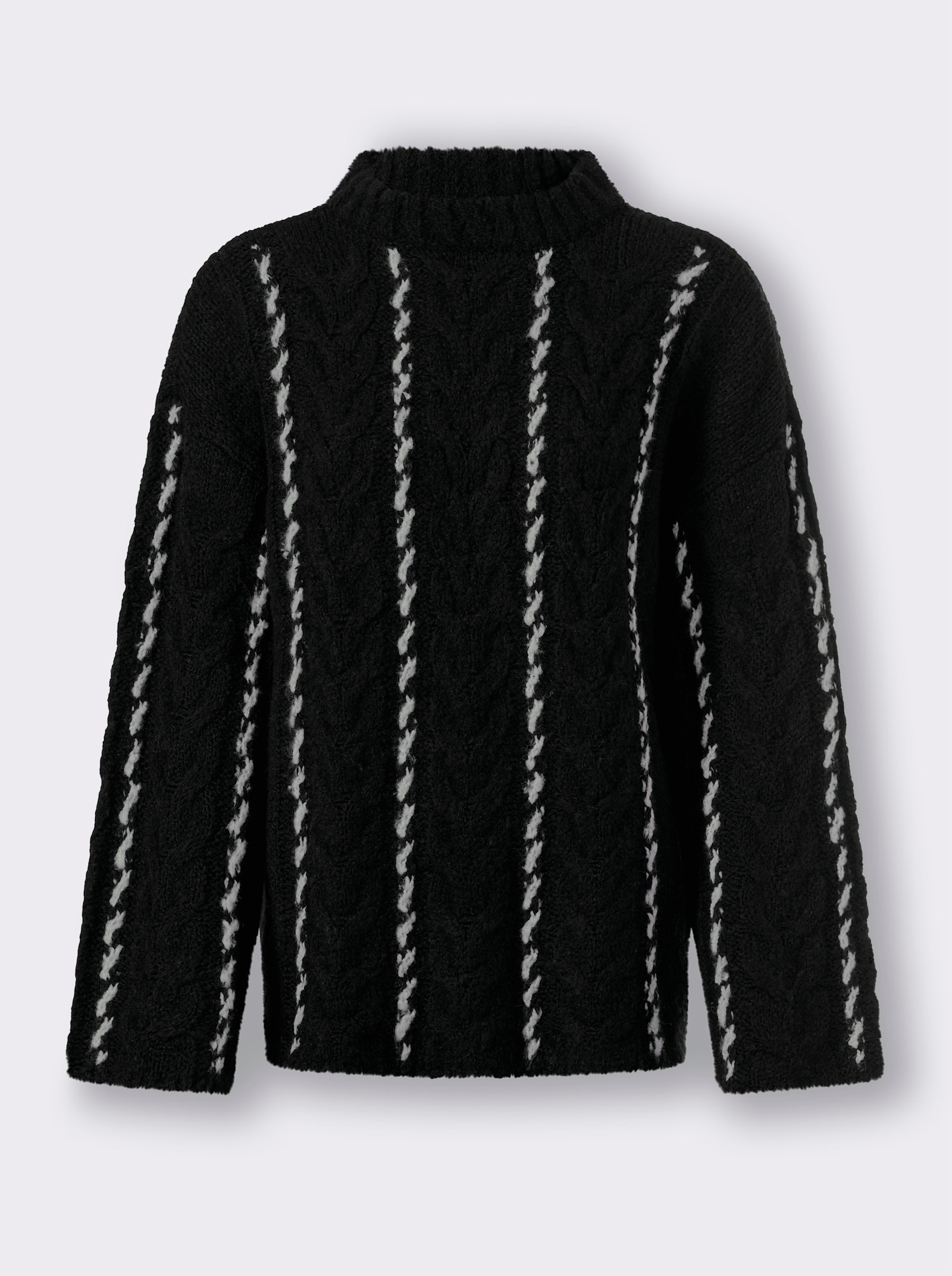 heine Strickpullover mit Zopfmuster - schwarz