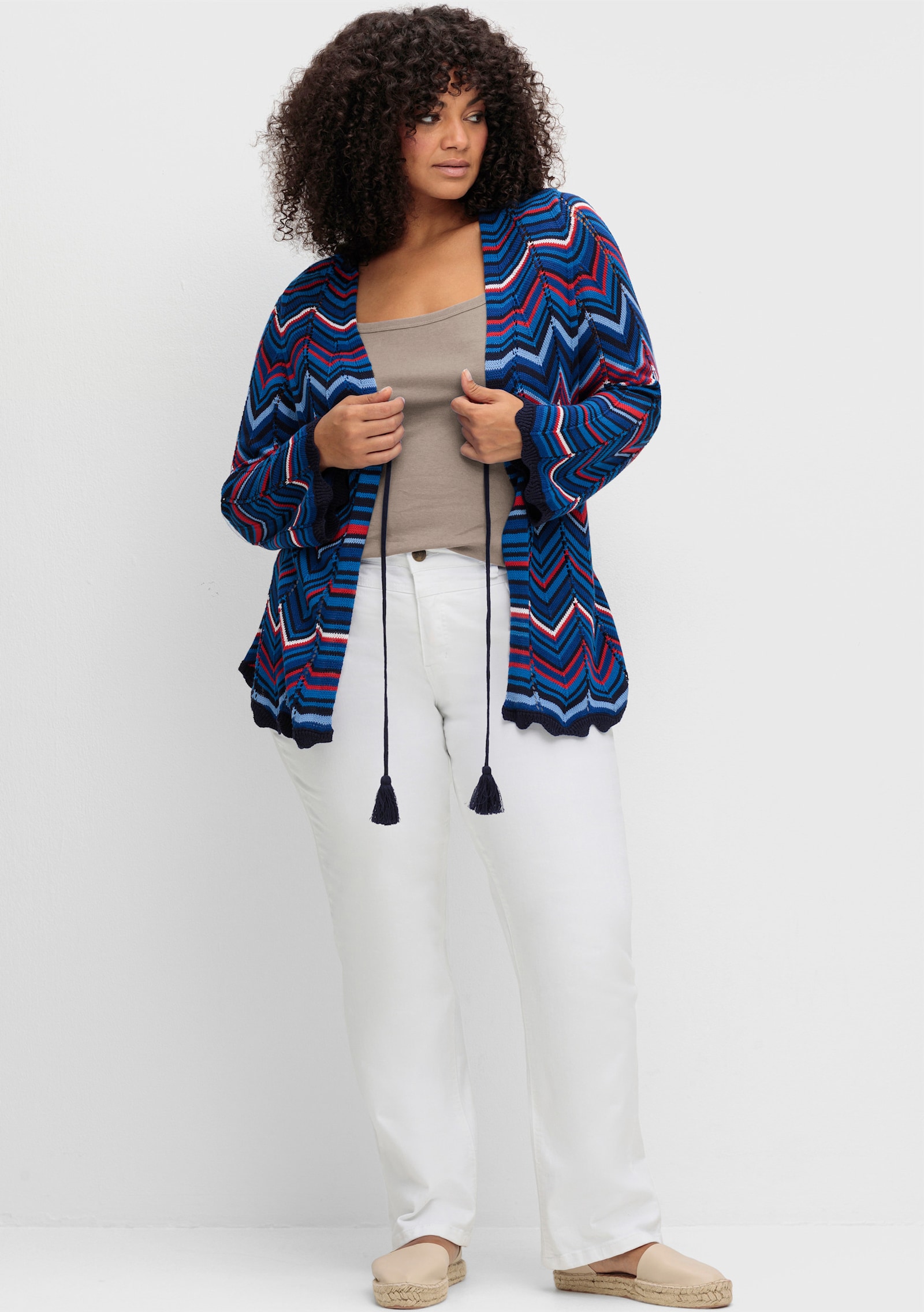 sheego Spaghettitop in Rippqualität - sesam