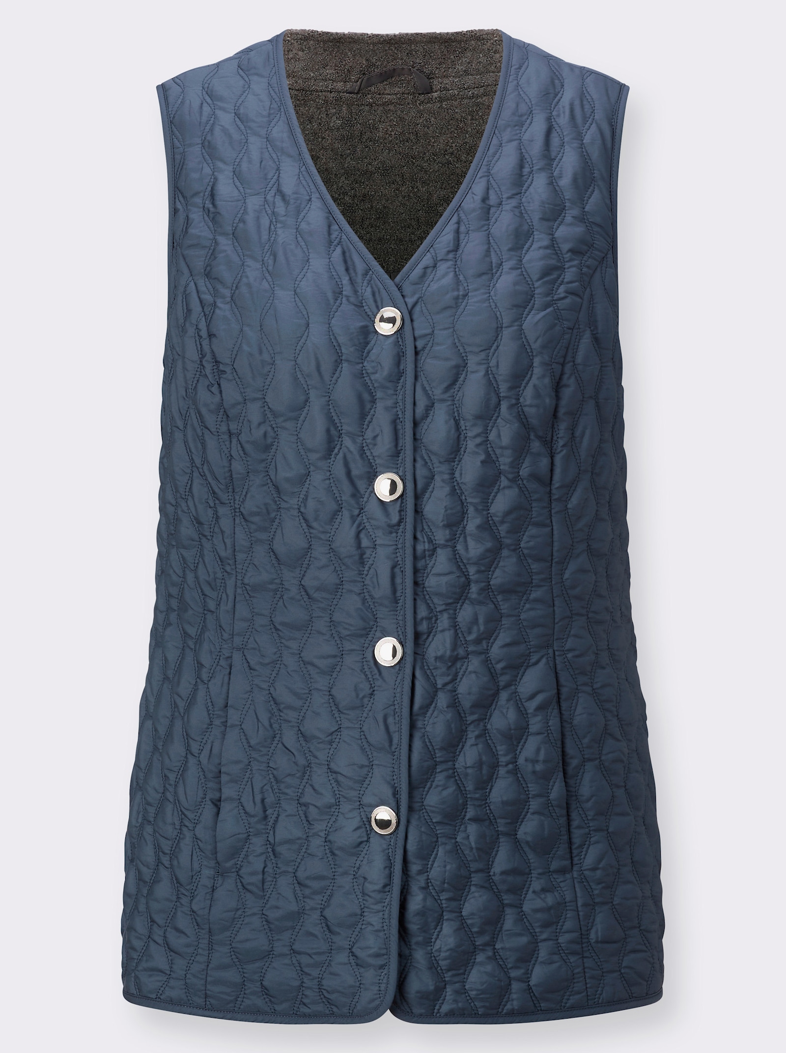 Steppweste in passformgerechter Verarbeitung - rauchblau