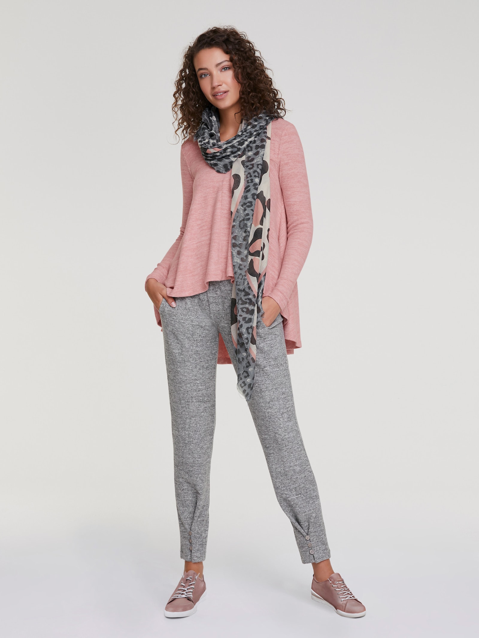 heine Langarmshirt mit verlängerter Rückenpartie - altrose