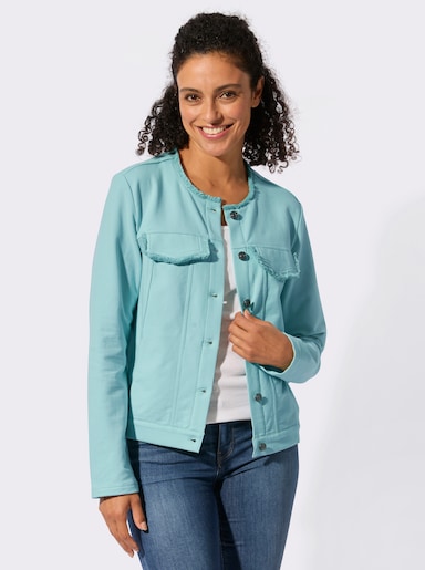 Jerseyblazer mit Fransen-Verzierung - mint