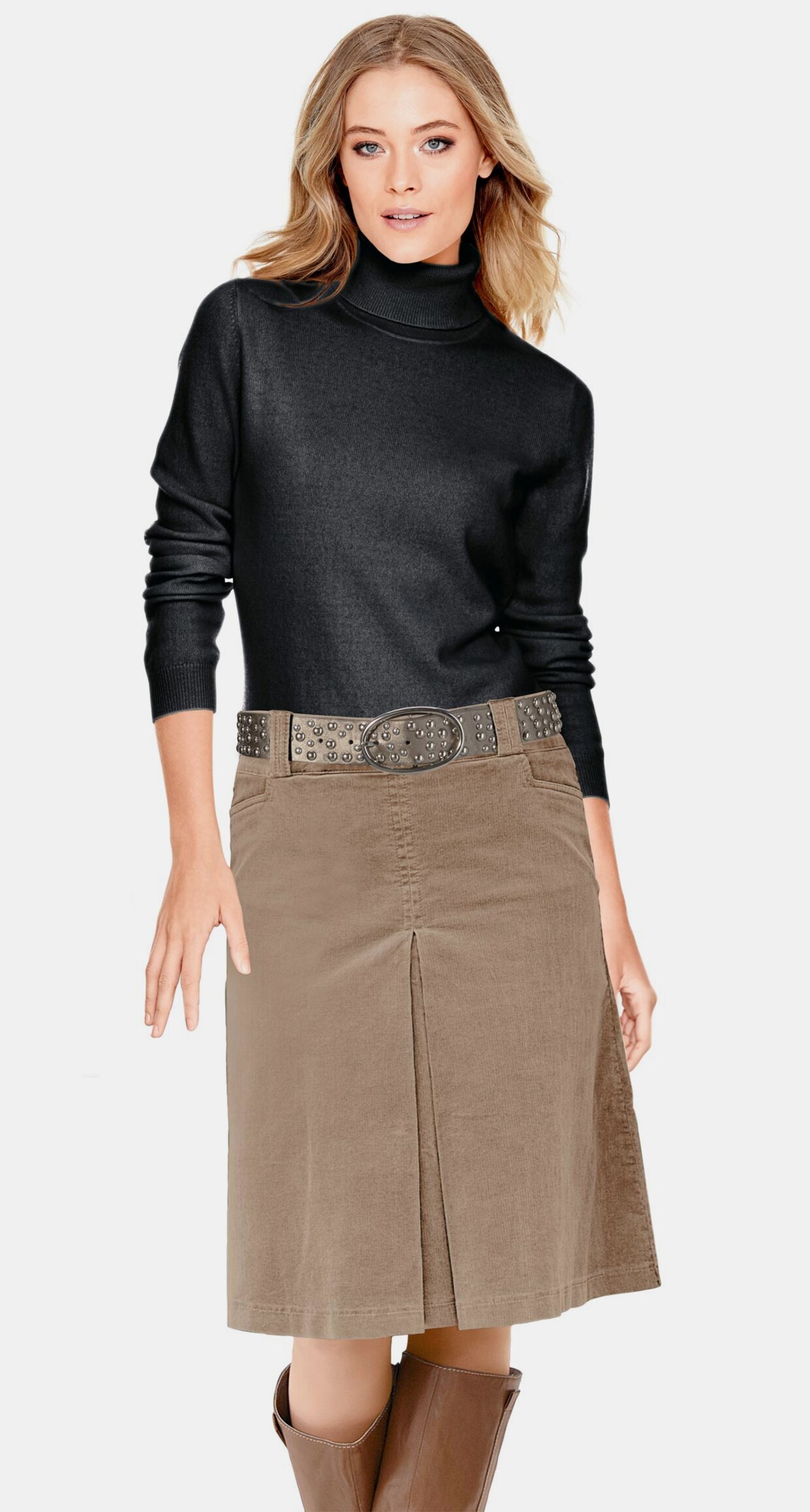 Linea Tesini Rollkragenpullover - schwarz