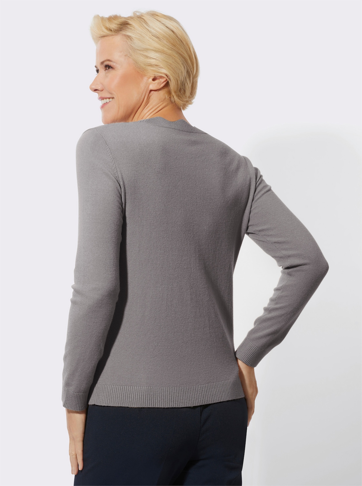 Pullover met lange mouwen - steengrijs/gemêleerd