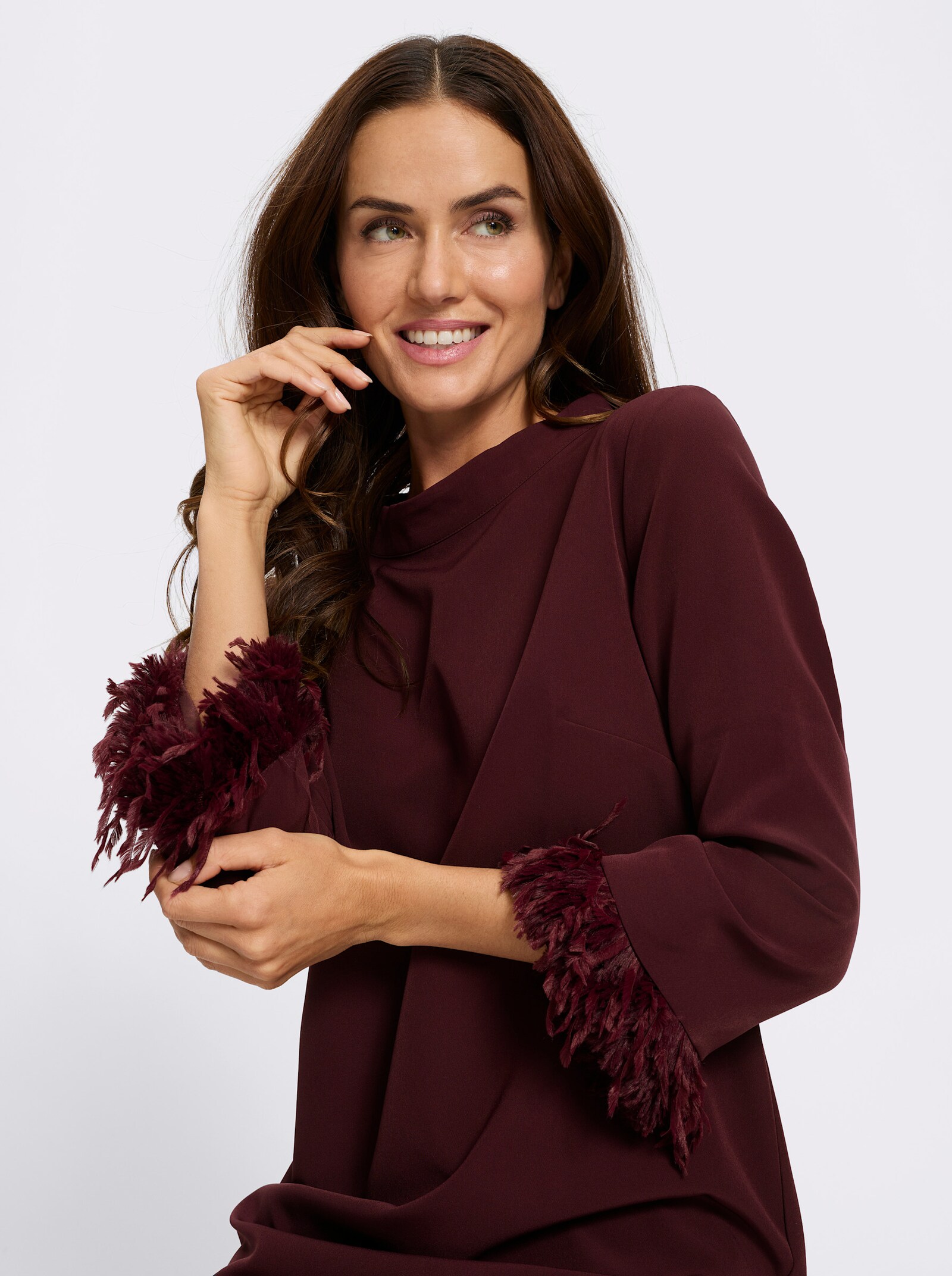 heine Cocktailkleid in schmeichelnder A-Linie - burgund