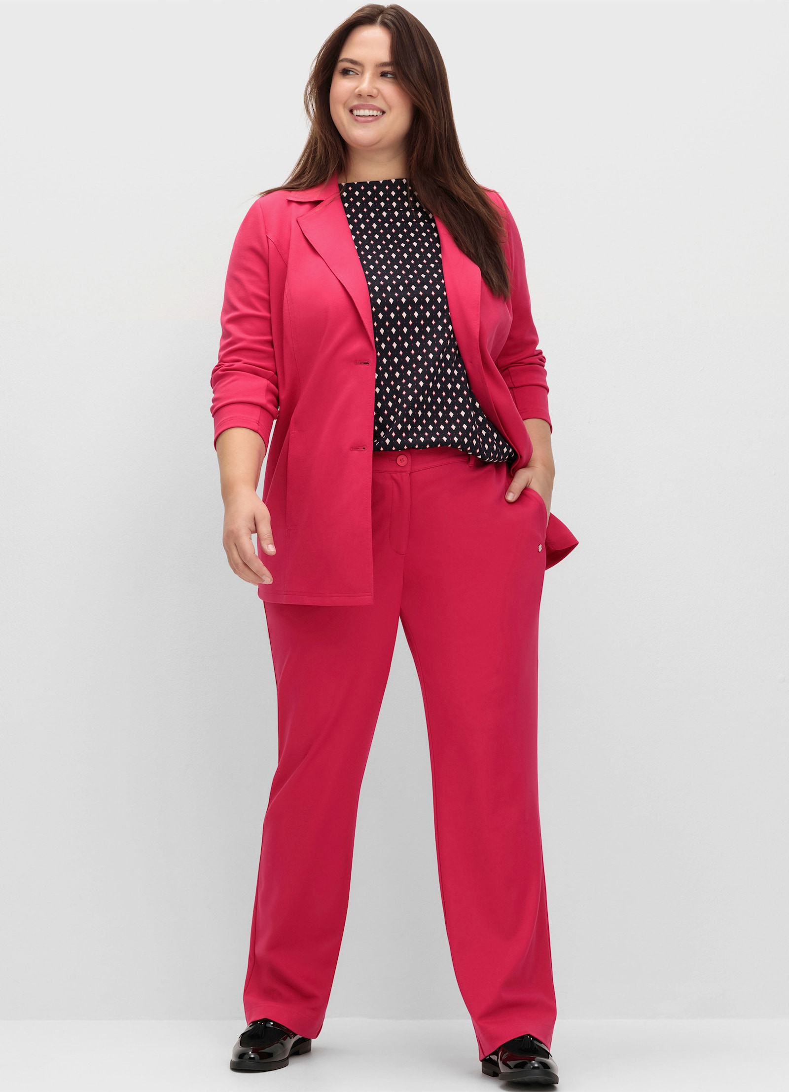 sheego Blazer mit Reverskragen - sorbet pink