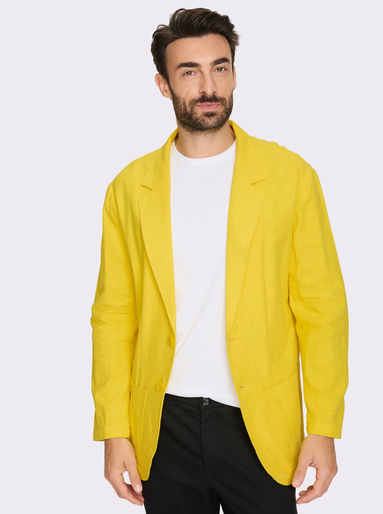 Marco Donati Colbert in mix van katoen en linnen - limoen