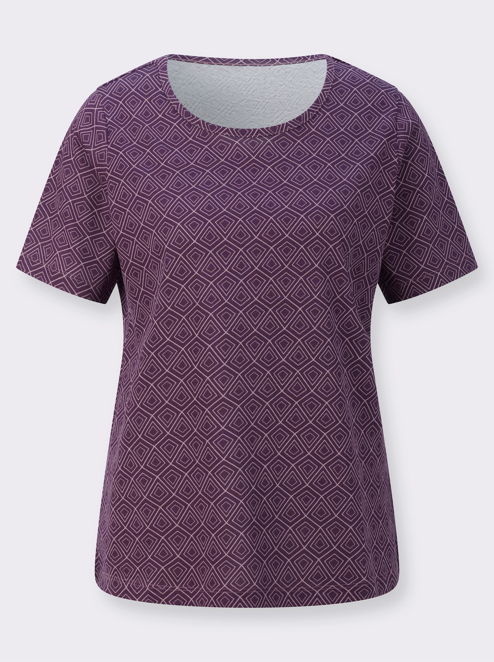 Freizeitshirt mit Grafik-Muster allover - traube-mauve-bedruckt