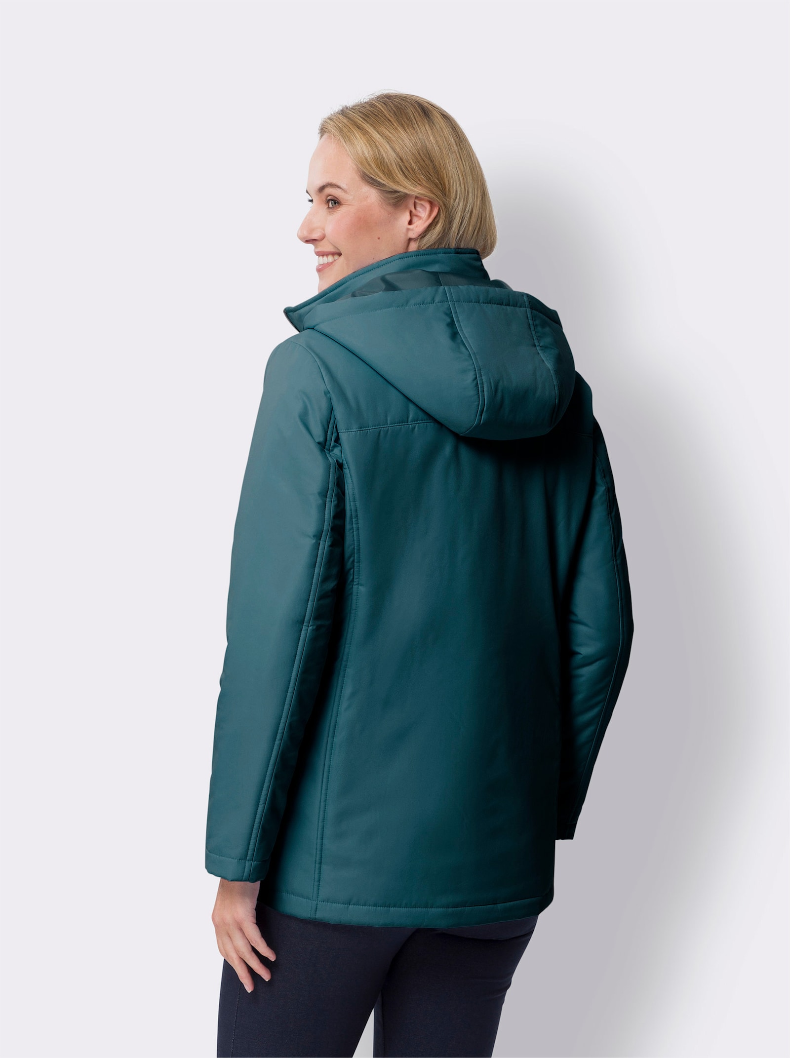 Steppjacke mit Rautenstepp - petrol
