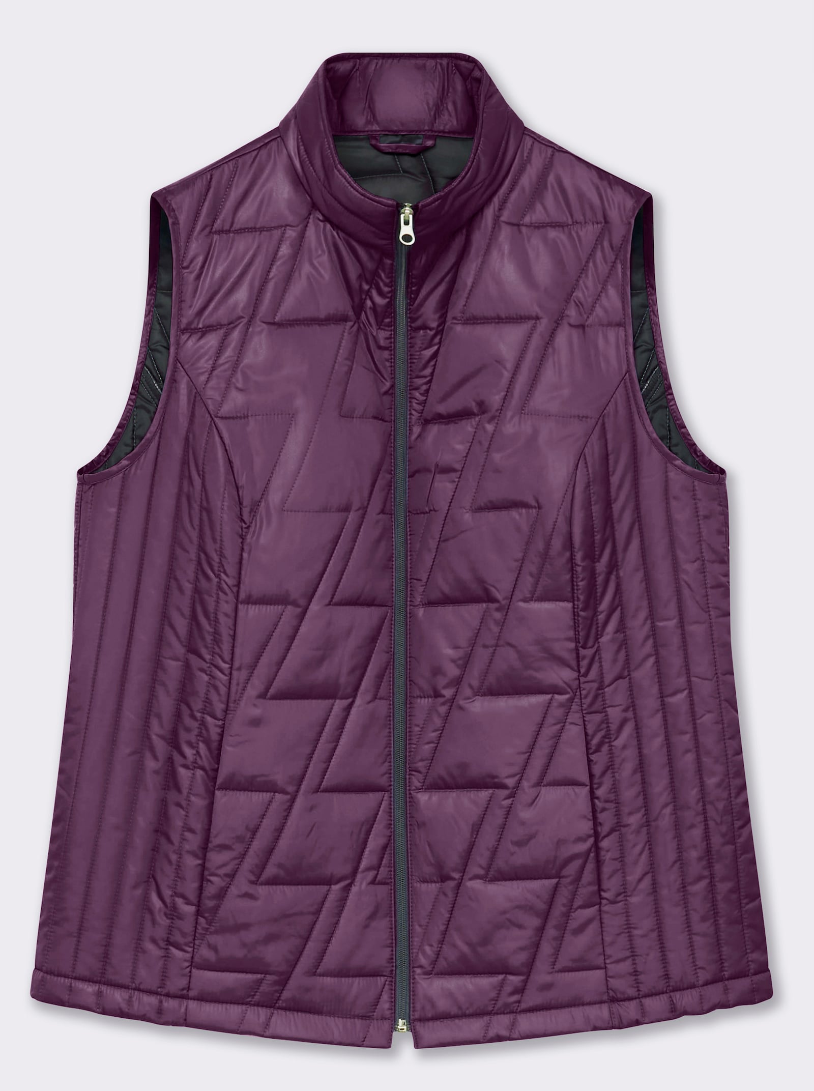 Steppweste mit kontrastfarbigem Futter - violett