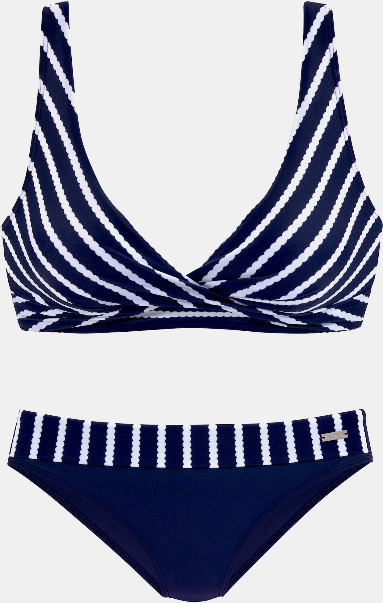 LASCANA Triangel-Bikini - marine-weiß
