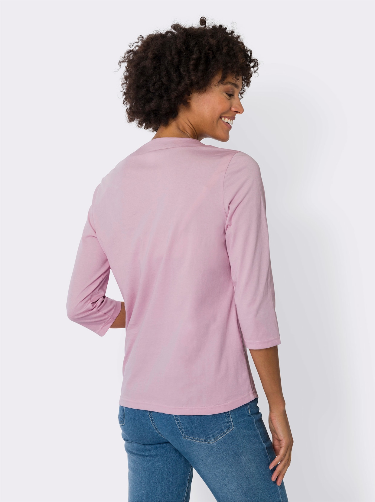 Shirt met 3/4-mouw - roze