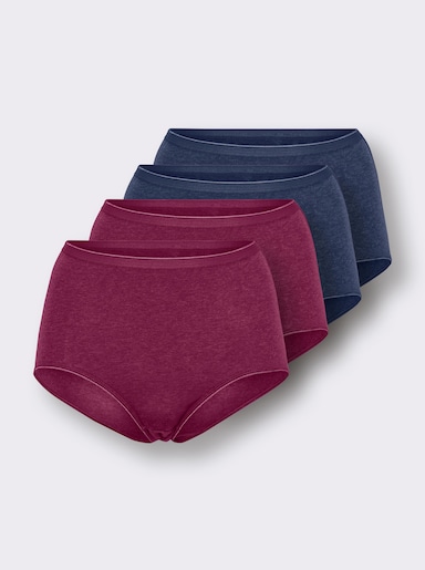 wäschepur Taillenslip - 2x malve-meliert + 2x marine-meliert