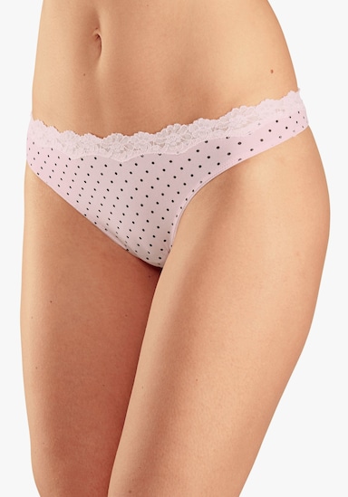 LASCANA String - rosa-uni, gepunktet-gestreift, gestreift