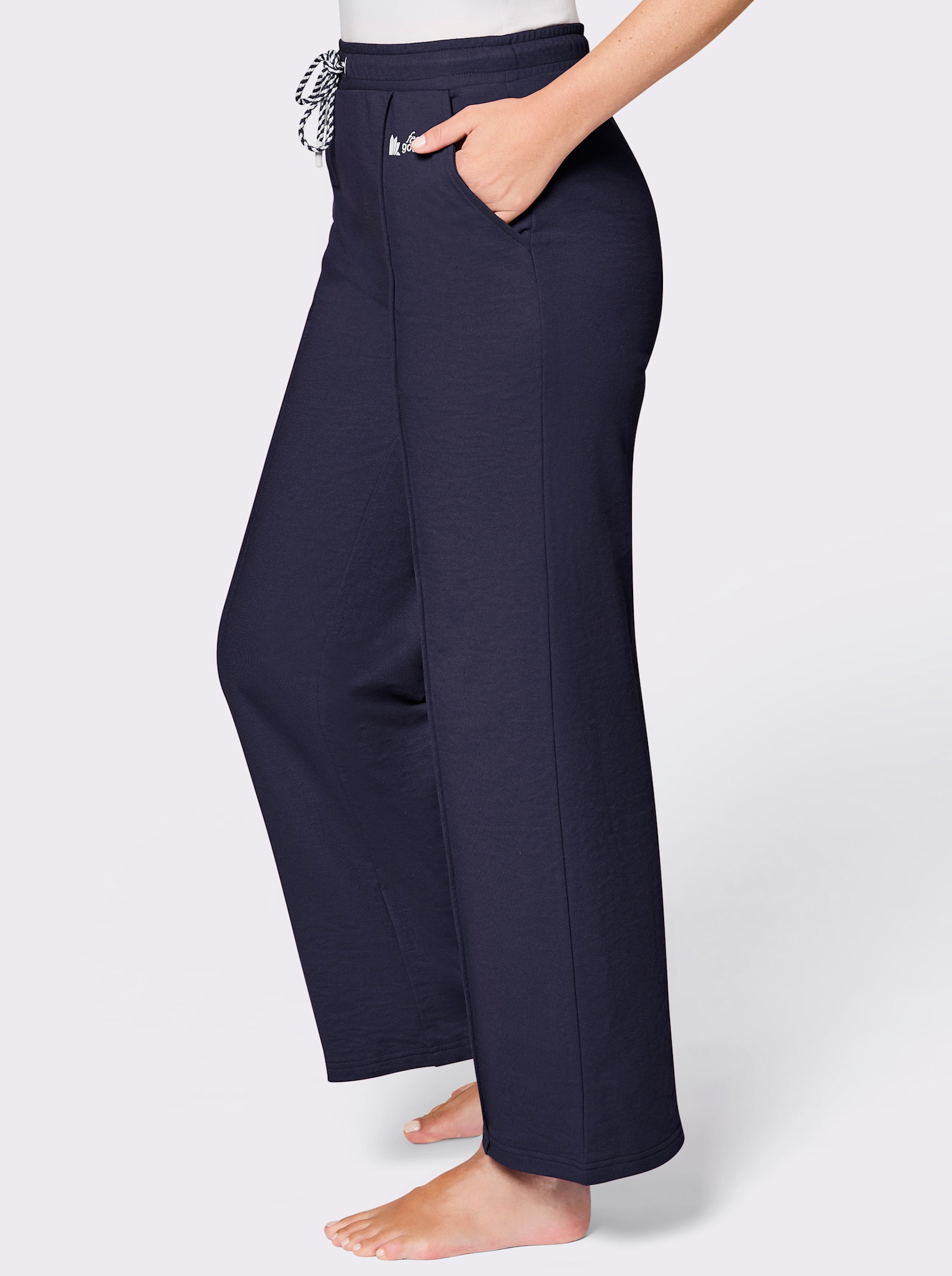 feel good Dehnbund-Hose in weiter Form - marine-weiß