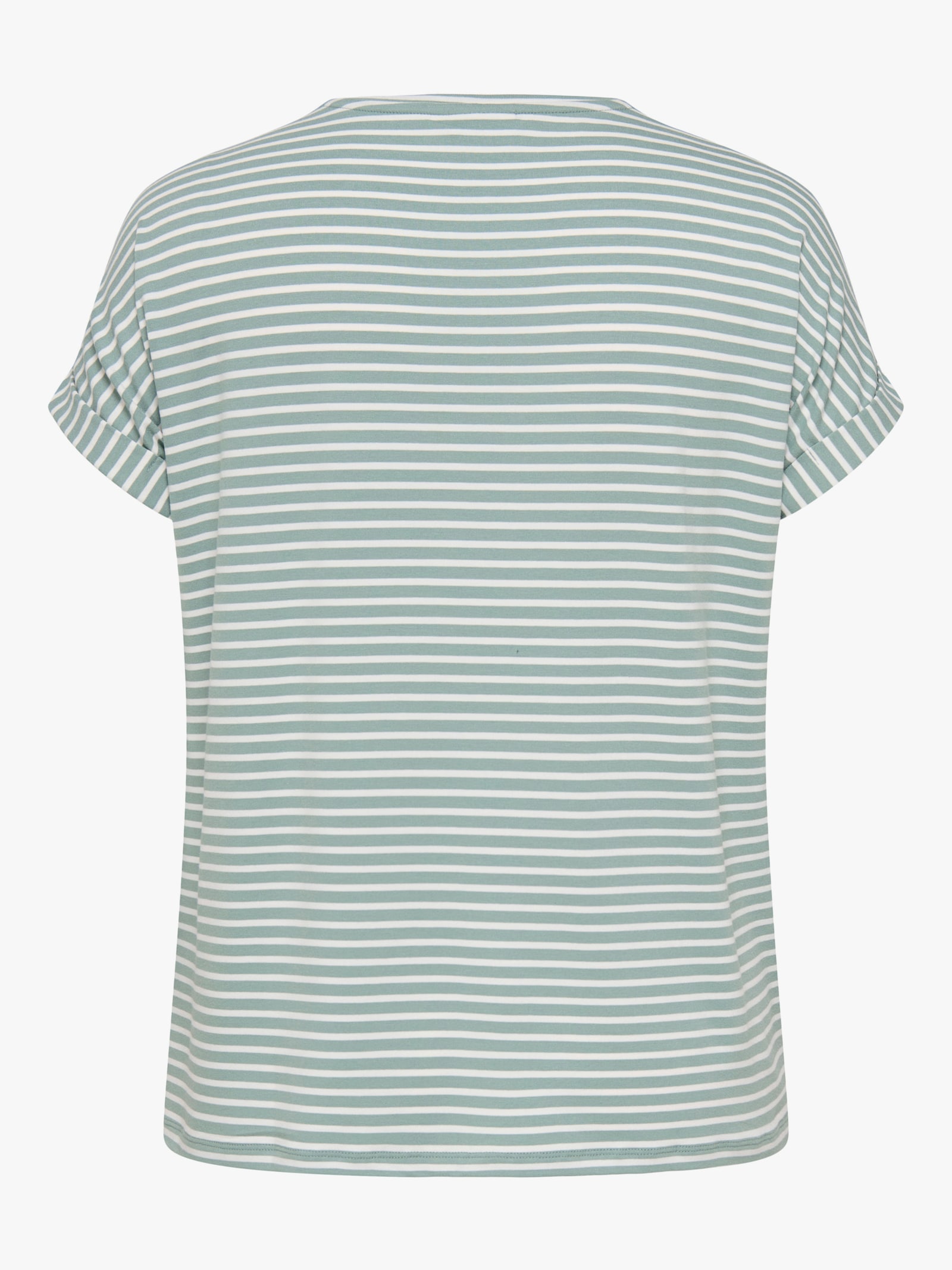 ONLY CARMAKOMA Kurzarmshirt - jadeite stripes:cloud dancer
