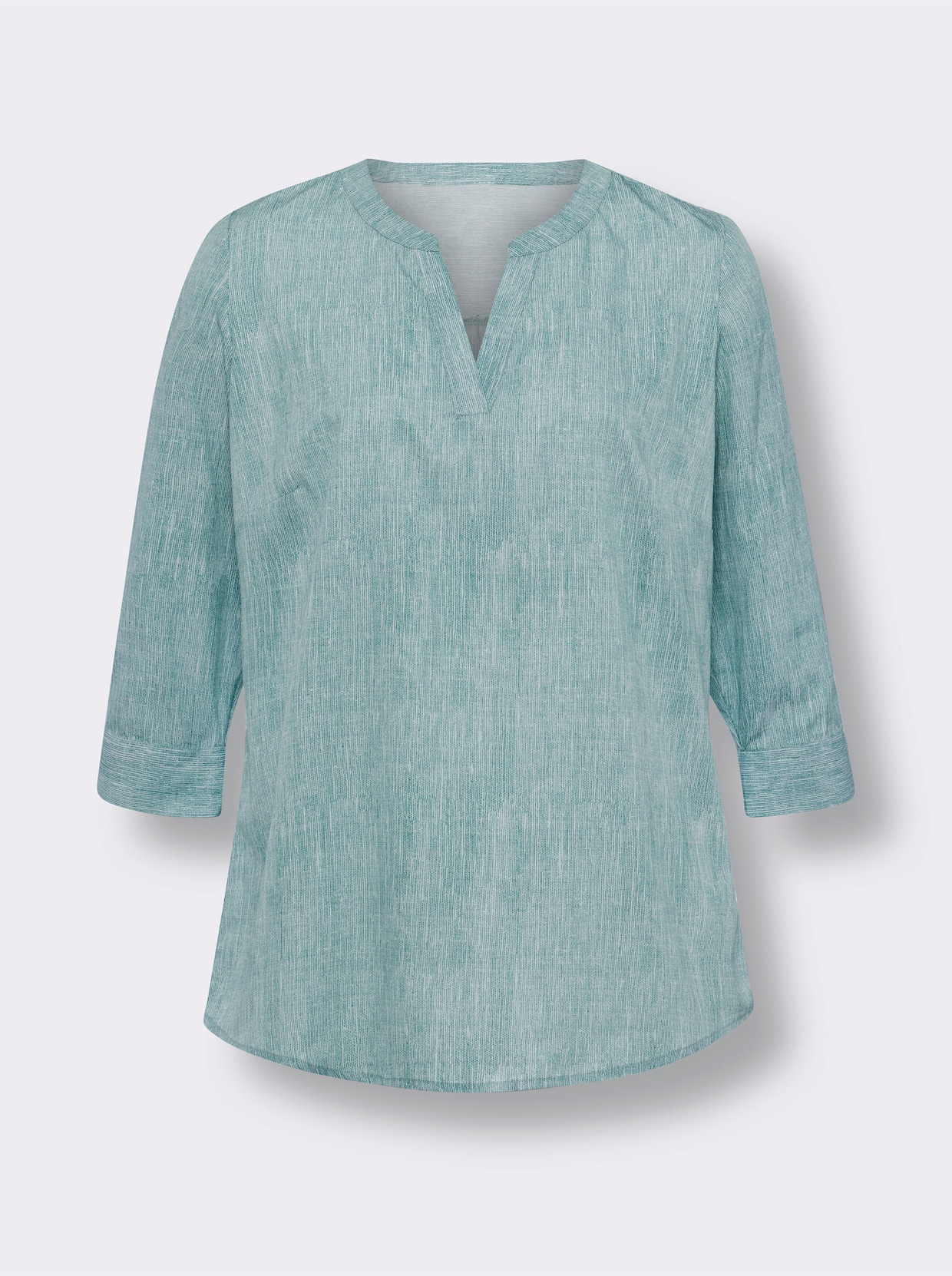 Comfortabele blouse - jade/ecru bedrukt