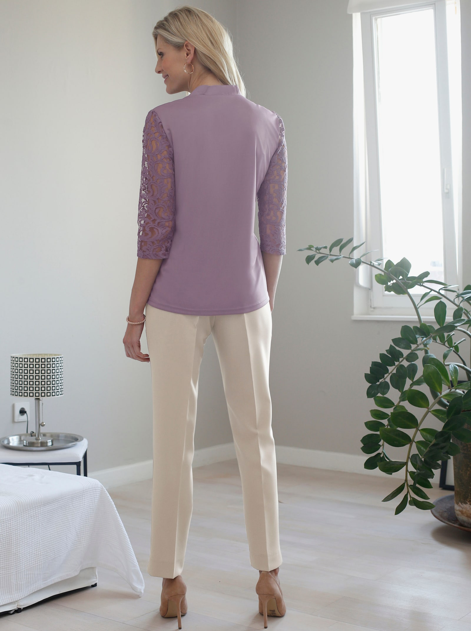 Bengalinhose mit Zierreißverschlüssen - sand