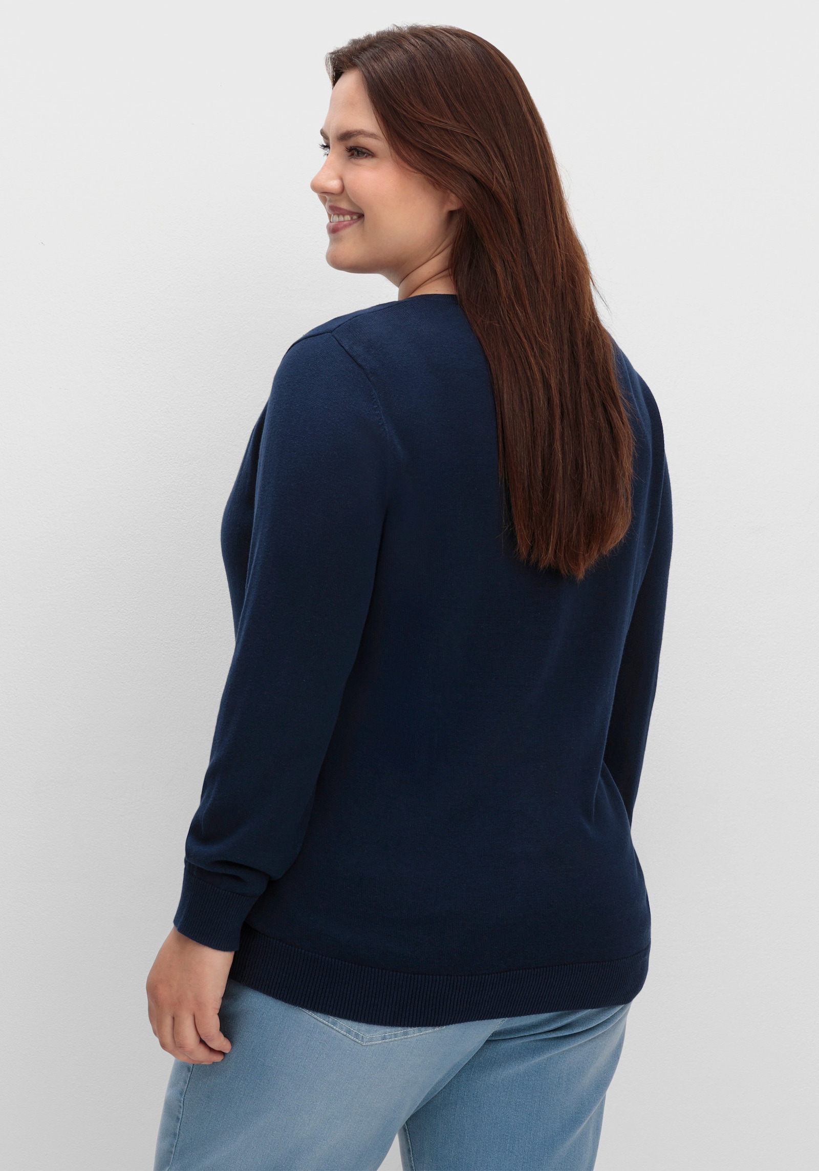 Strickjacke aus reiner Baumwolle - marine