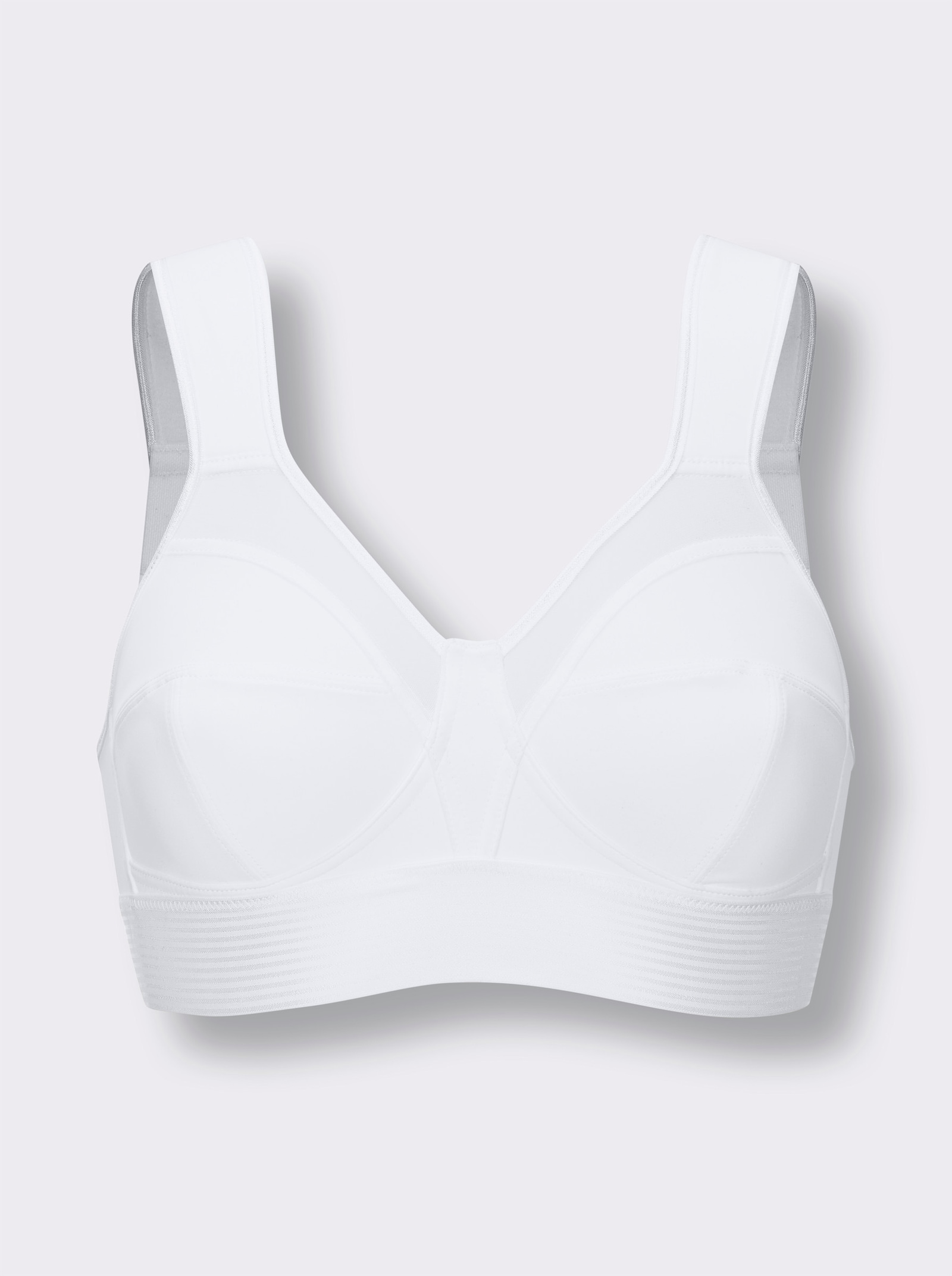 wäschepur Entlastungs-BH ohne Bügel mit gestreiftem Unterbrustband - weiß