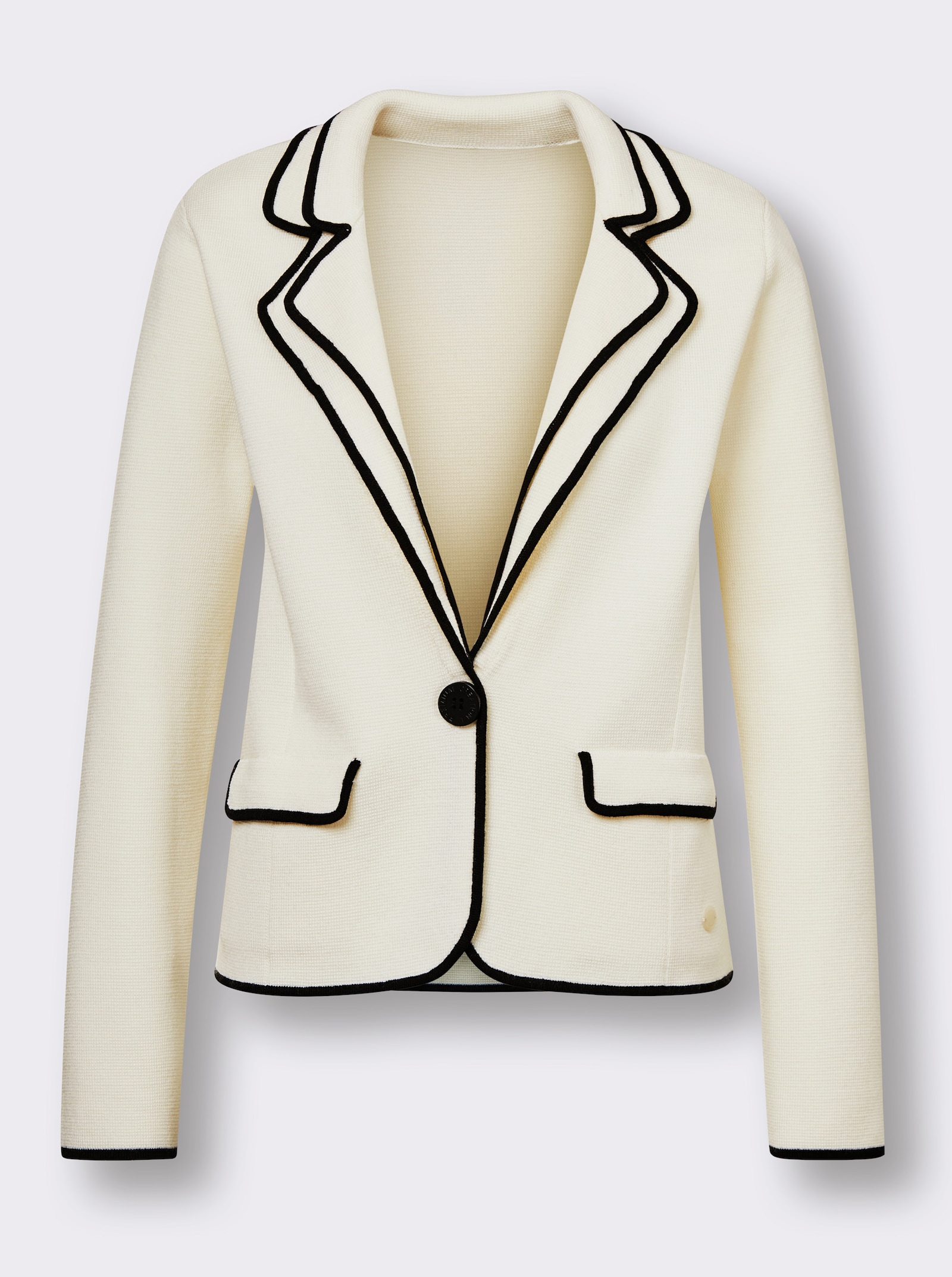 CREATION L PREMIUM Strickjacke aus reiner Merino-Wolle - ecru