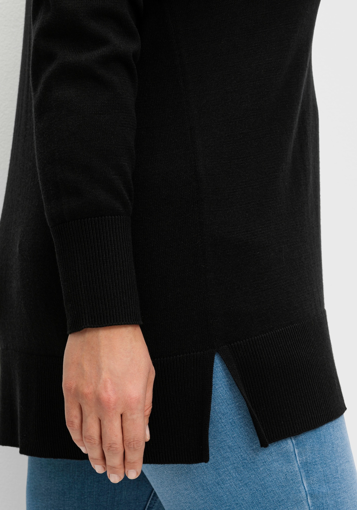 sheego Strickpullover - schwarz