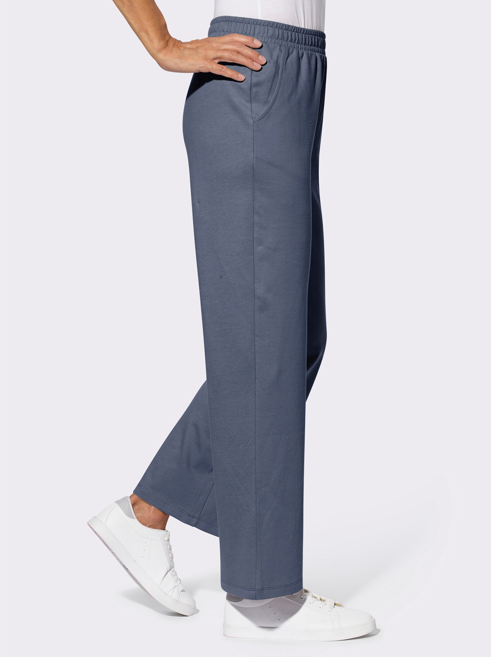 Kalhoty pro volný čas z teplákoviny - kouřová modrá