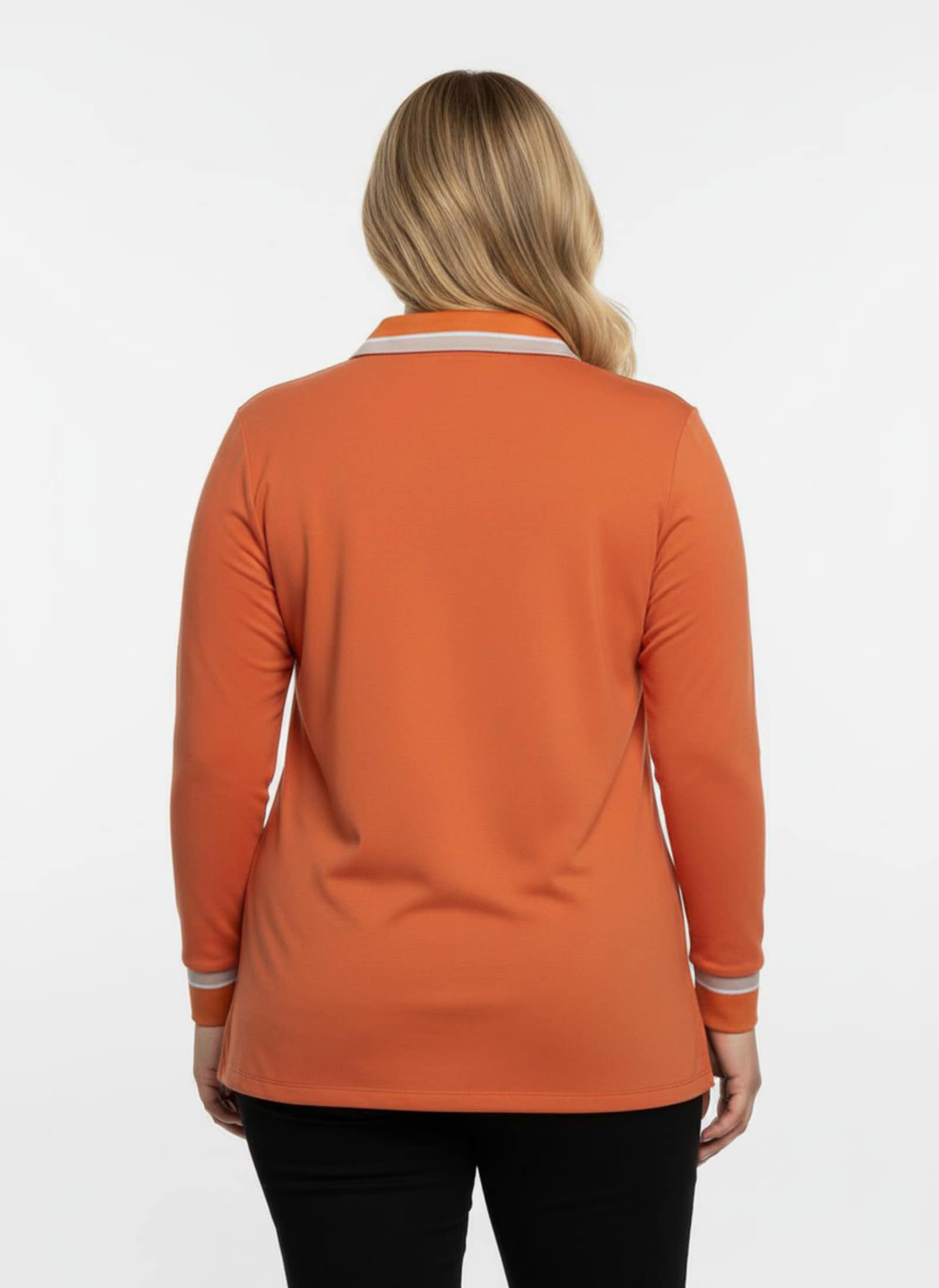 Poloshirt mit Kontrast-Akzenten - orange-sand-gemustert