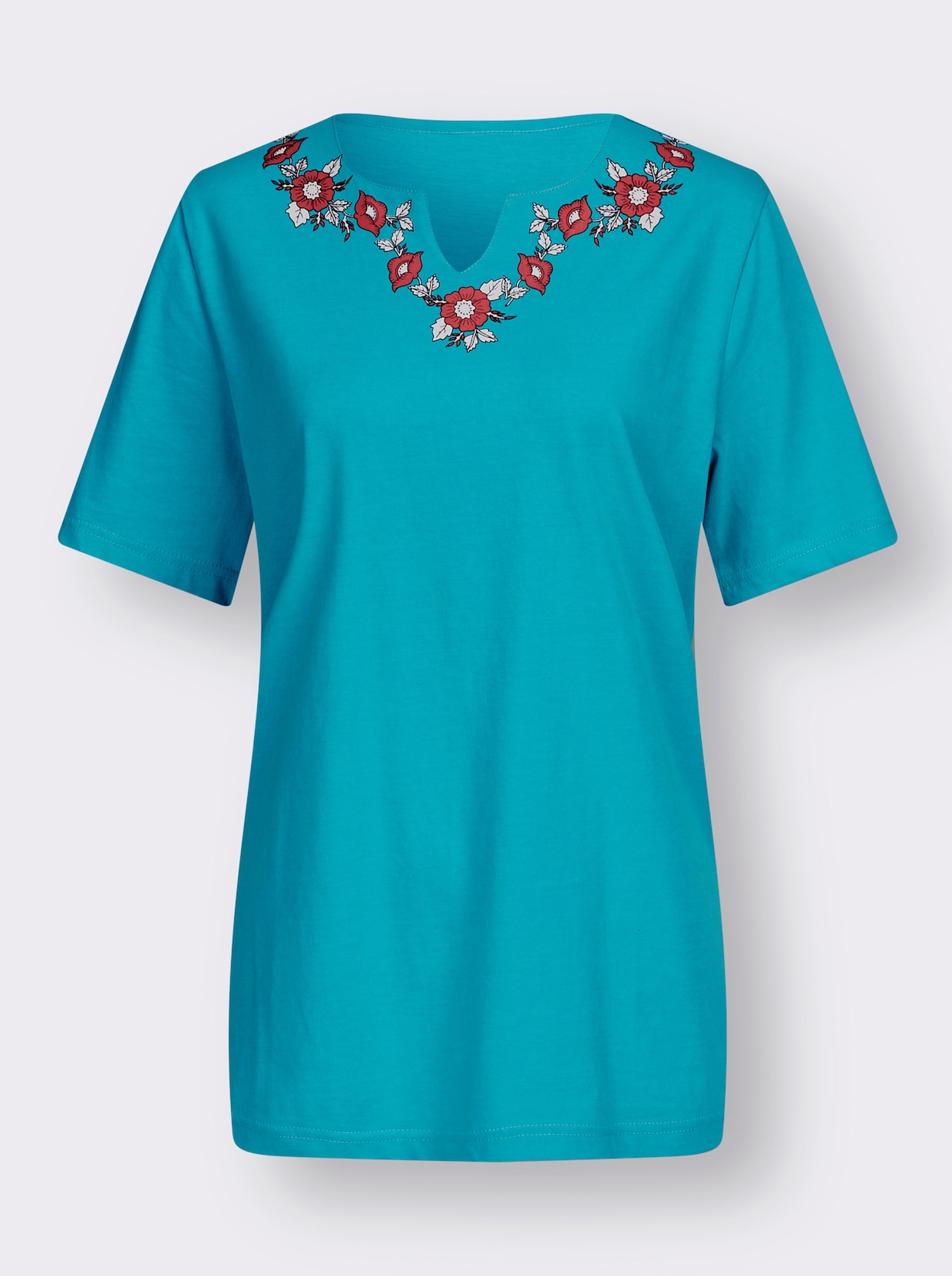 Shirt met korte mouwen - turquoise/aardbei