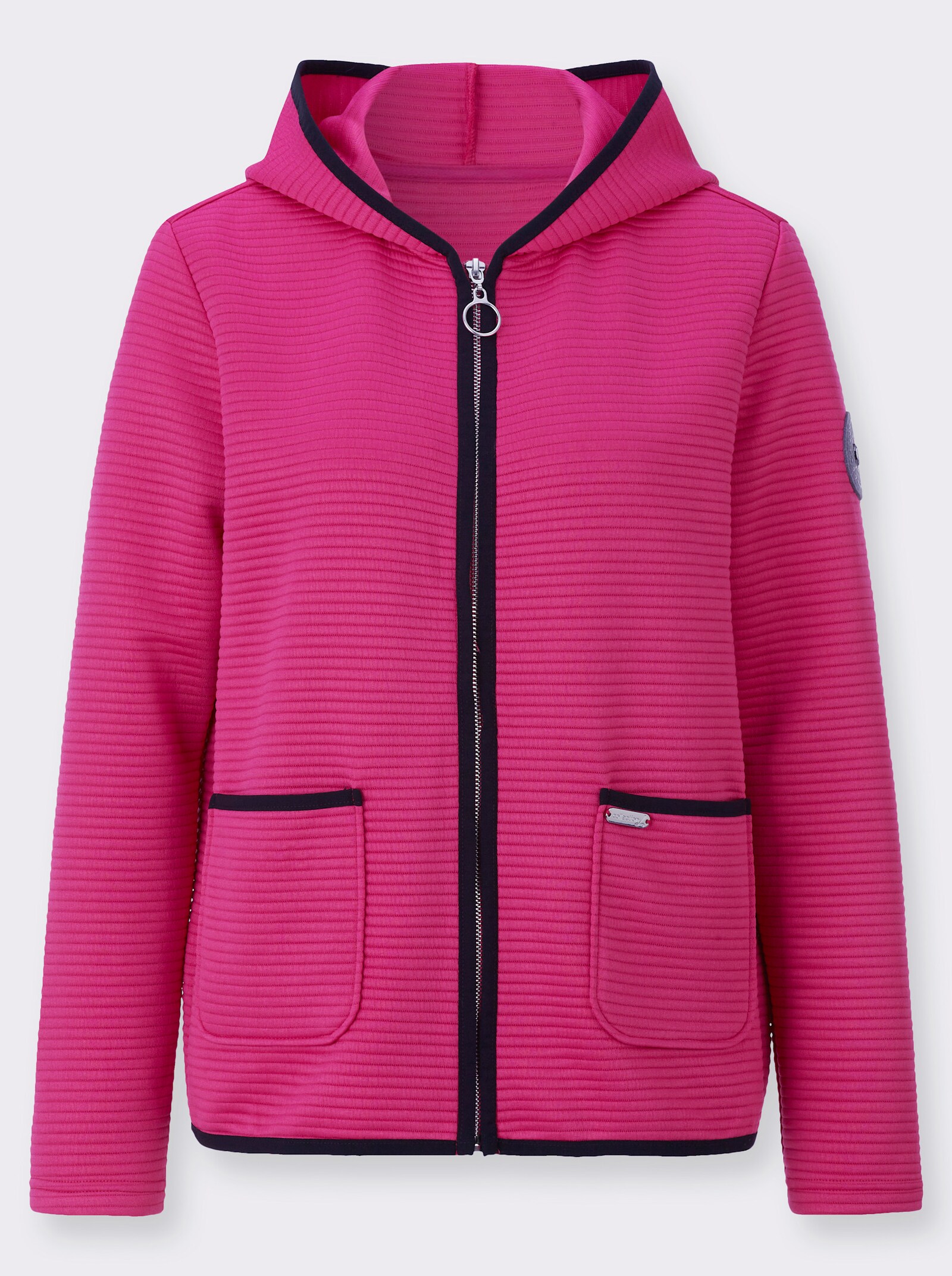 Shirtblazer mit Kapuze - fuchsia