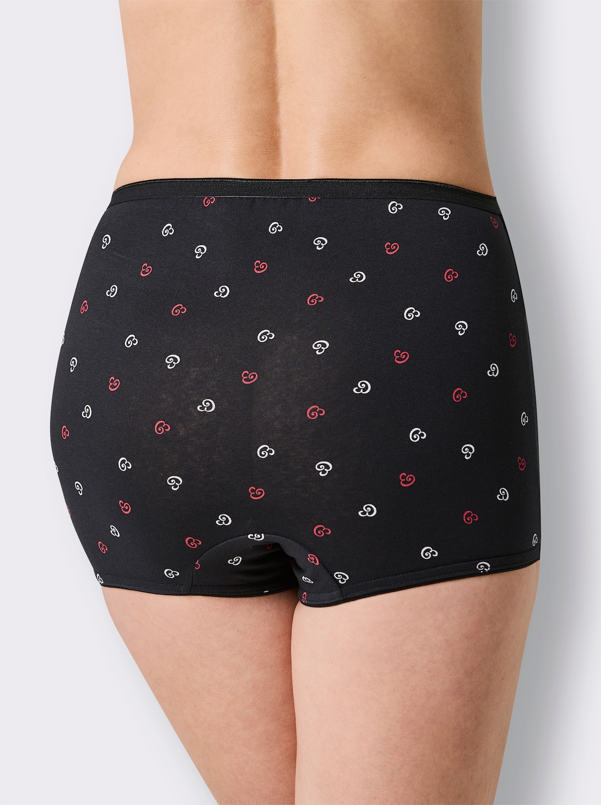 Panty - schwarz + rot + schwarz-bedruckt
