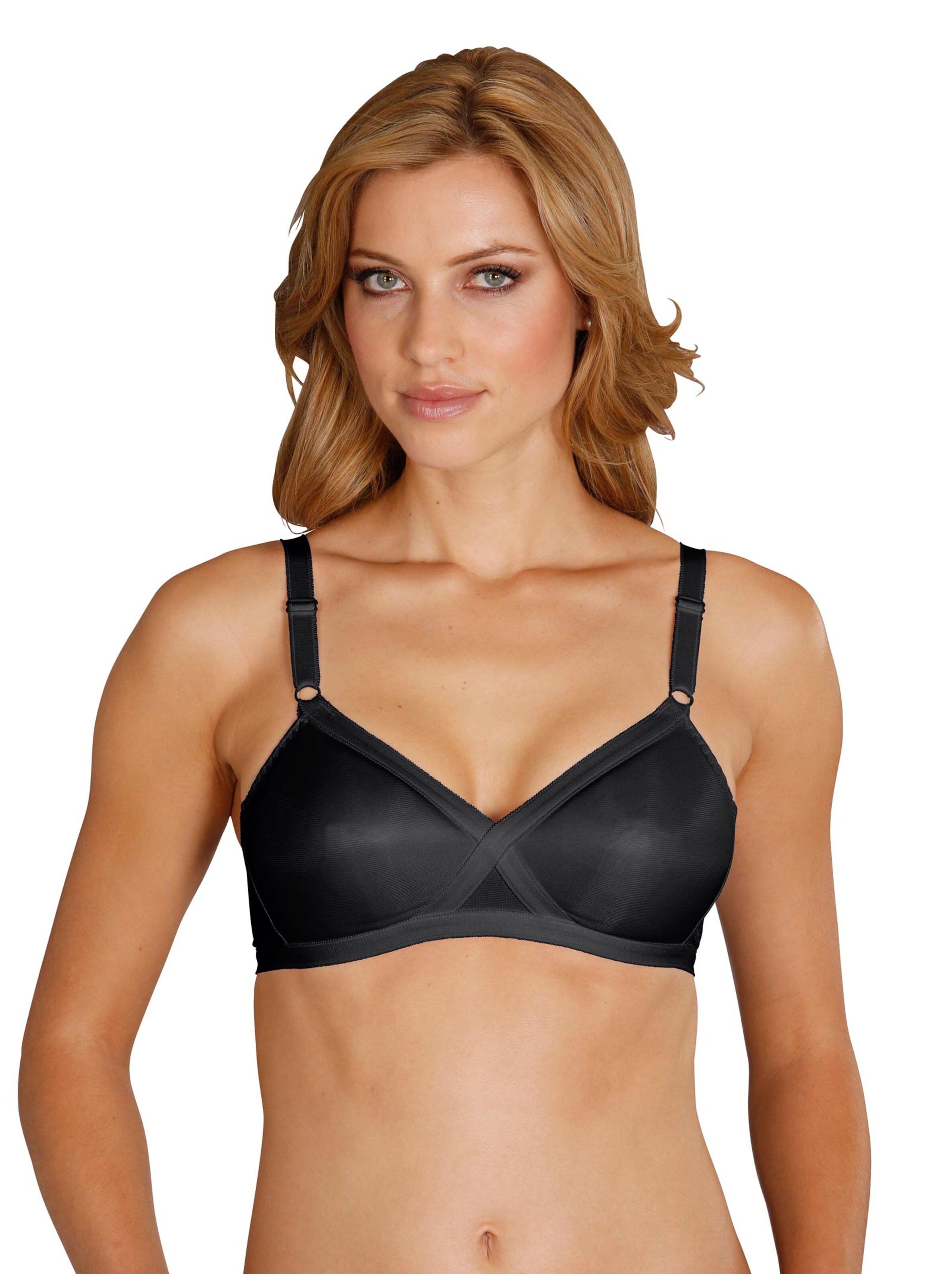 T-Shirt-BH ohne Bügel - schwarz