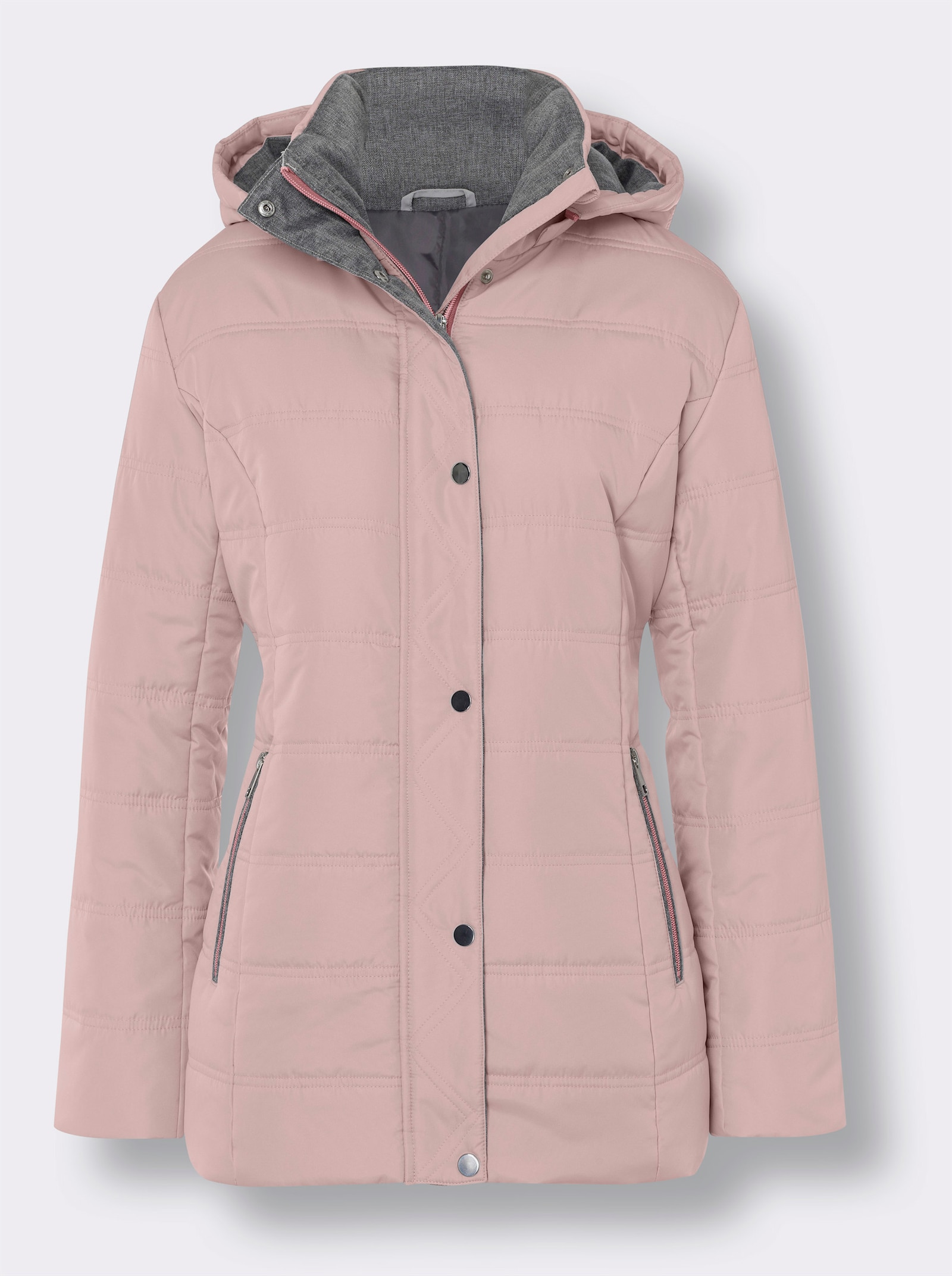 Prošívaná bunda s kontrastními detaily - růženínová