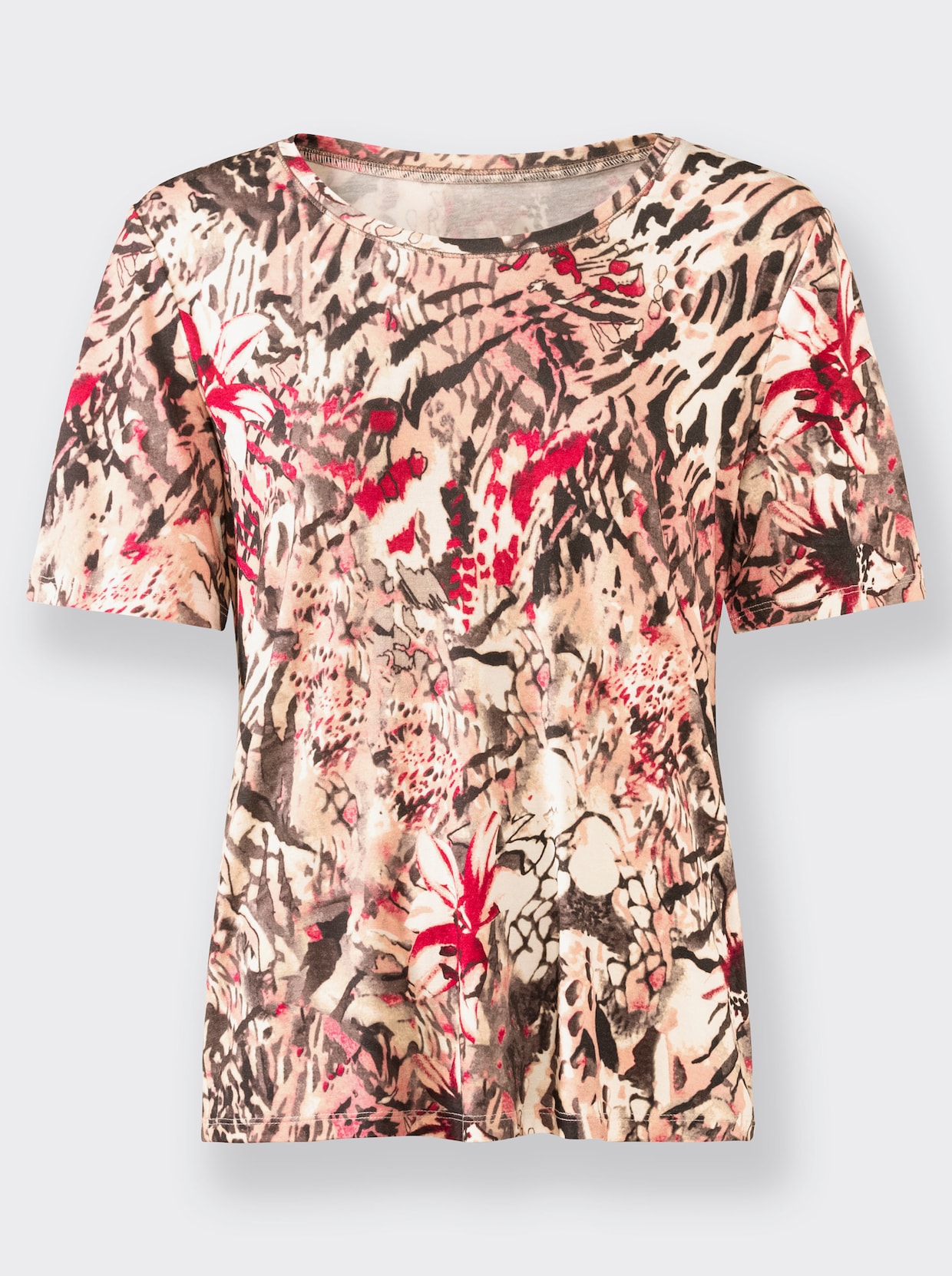 Shirt - rozenkwarts/taupe bedrukt